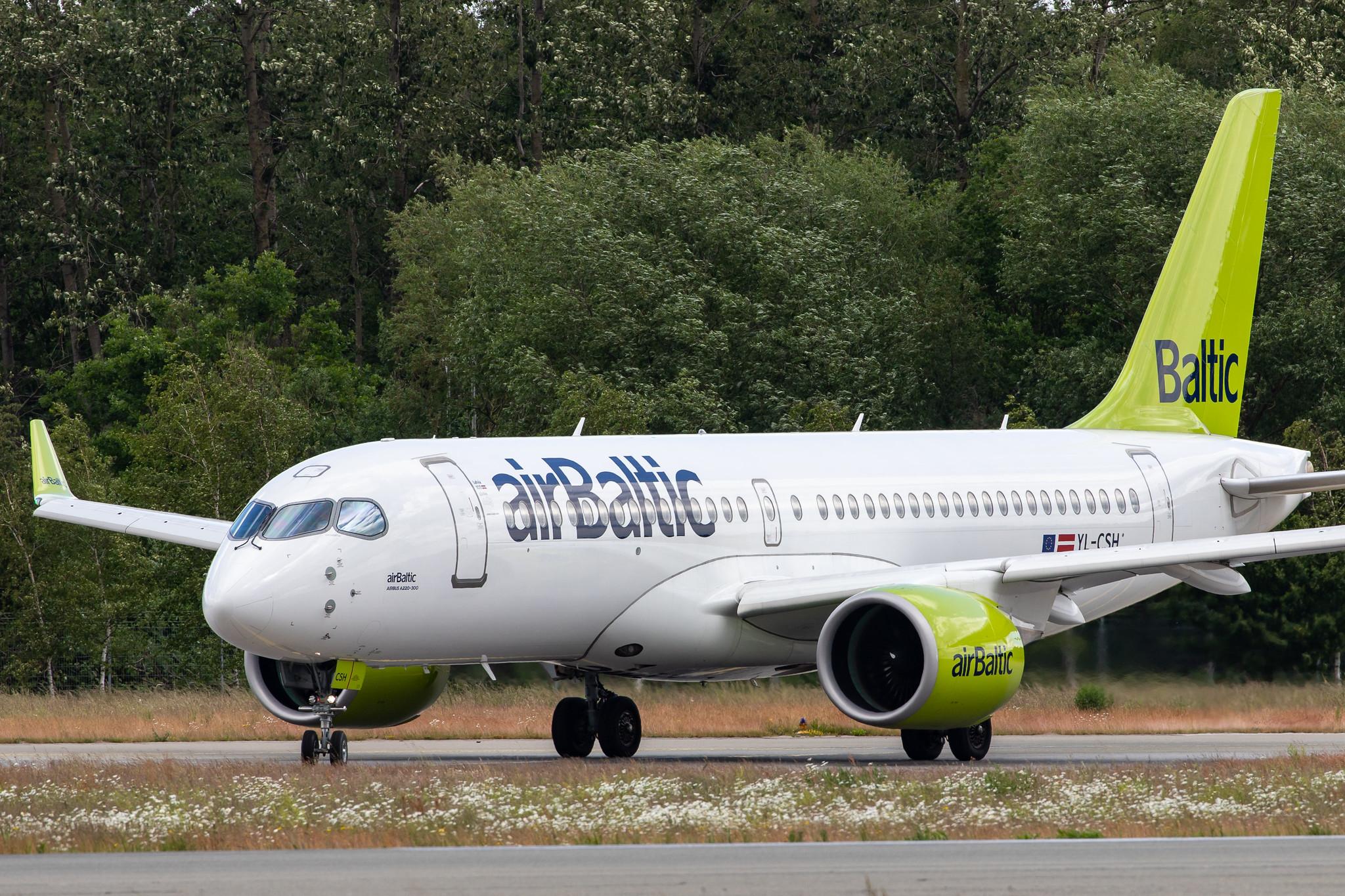 Hamburg Airport: Air Baltic (BT / BTI) |  Airbus A220-300 BCS3 | YL-CSH | MSN 55016