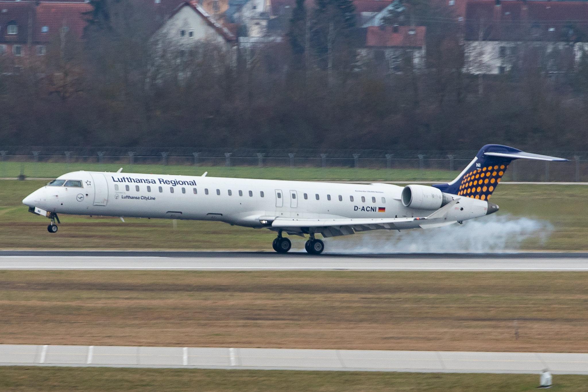 Munich Airport: Lufthansa (LH / DLH) | Operator: Lufthansa CityLine |  Bombardier CRJ-900LR CRJ9 | D-ACNI | MSN 15248