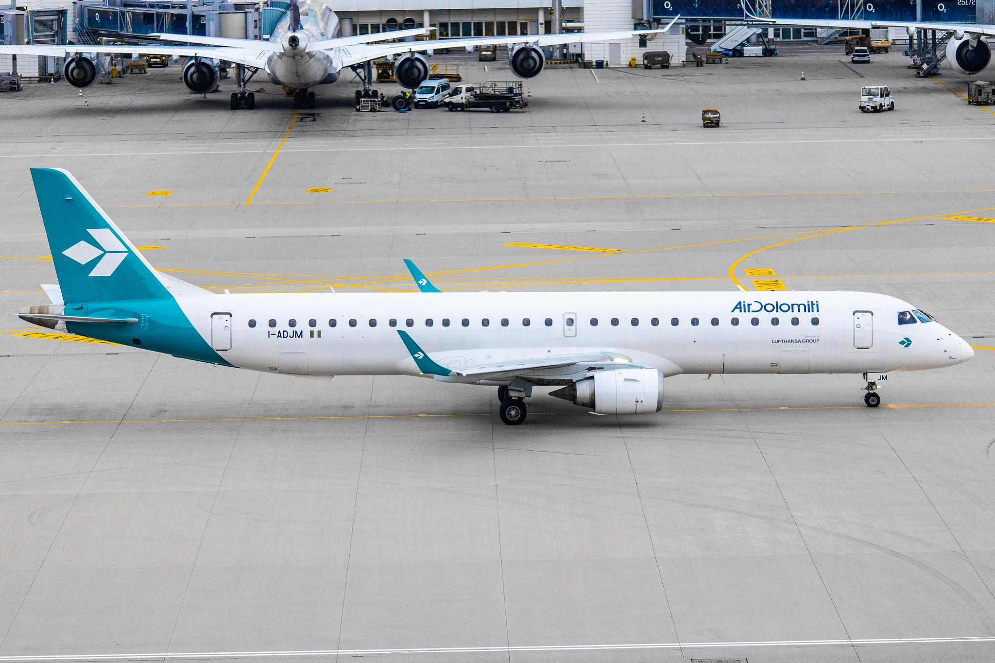 Munich Airport: Air Dolomiti (EN / DLA) |  Embraer E195LR E195 | I-ADJW | MSN 19000297