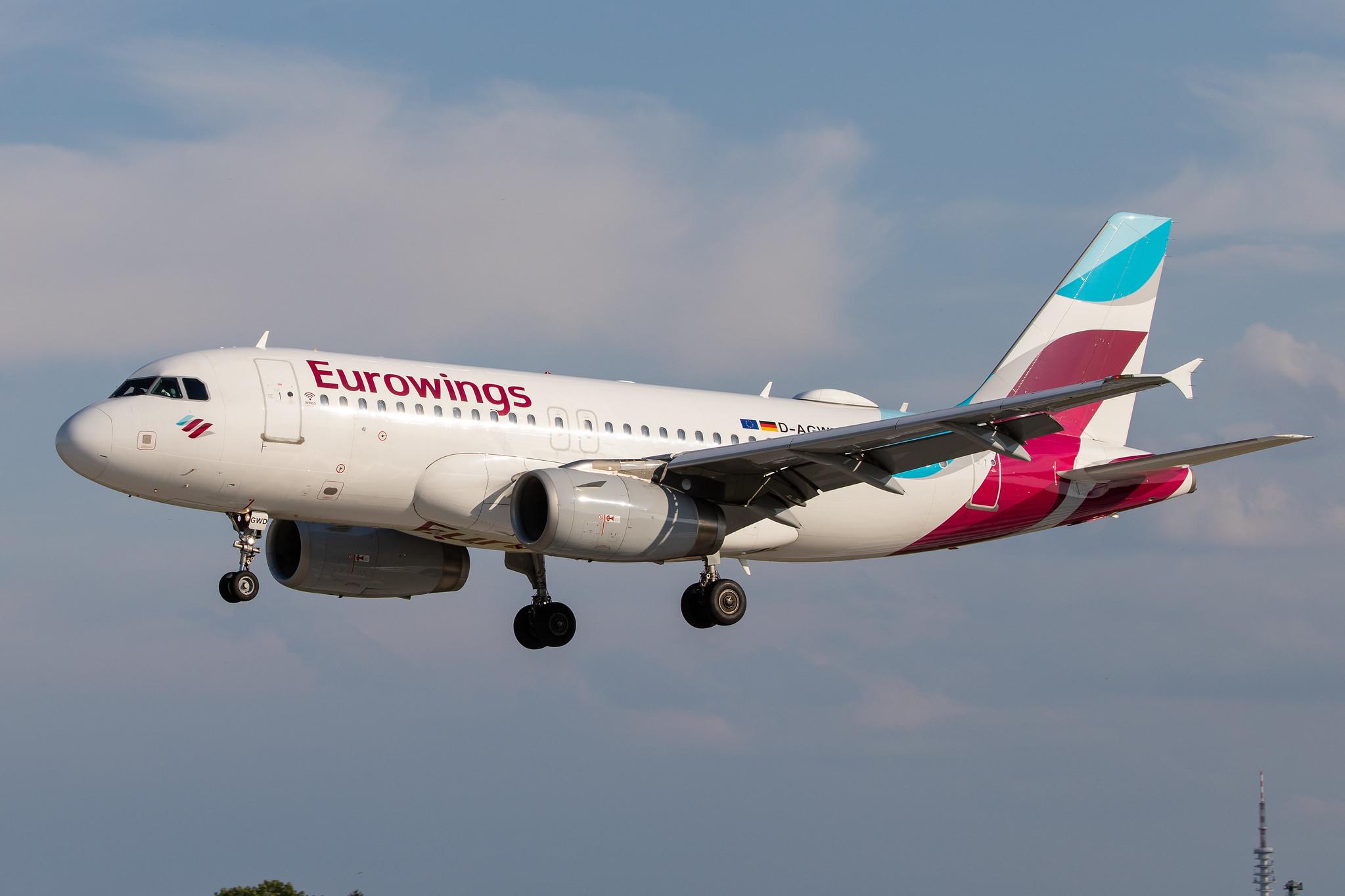 Hamburg Airport: Eurowings (EW / EWG) |  Airbus A319-132 A319 | D-AGWD | MSN 3011