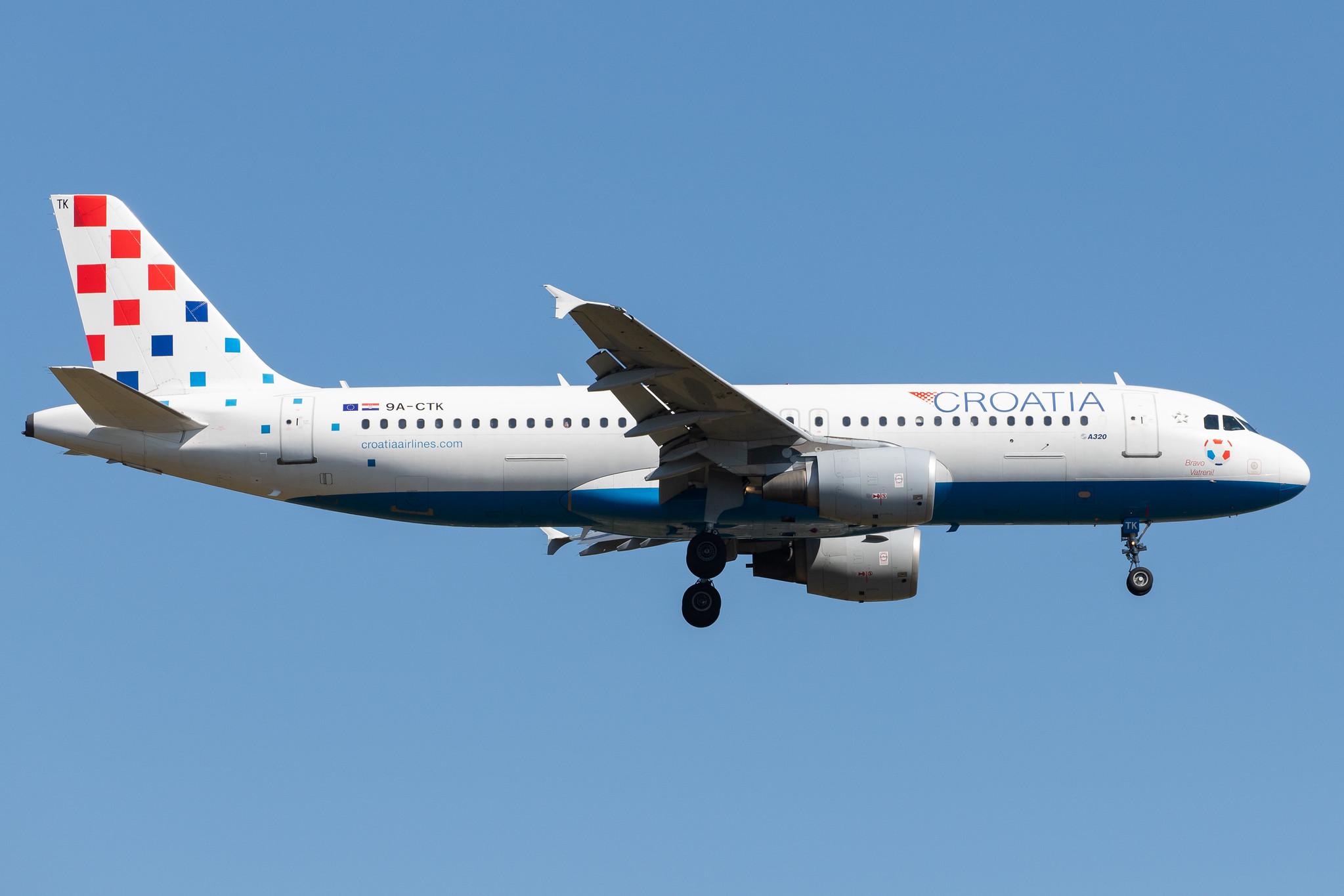 Frankfurt Airport: Croatia Airlines (OU / CTN) |  Airbus A320-214 A320 | 9A-CTK | MSN 1237