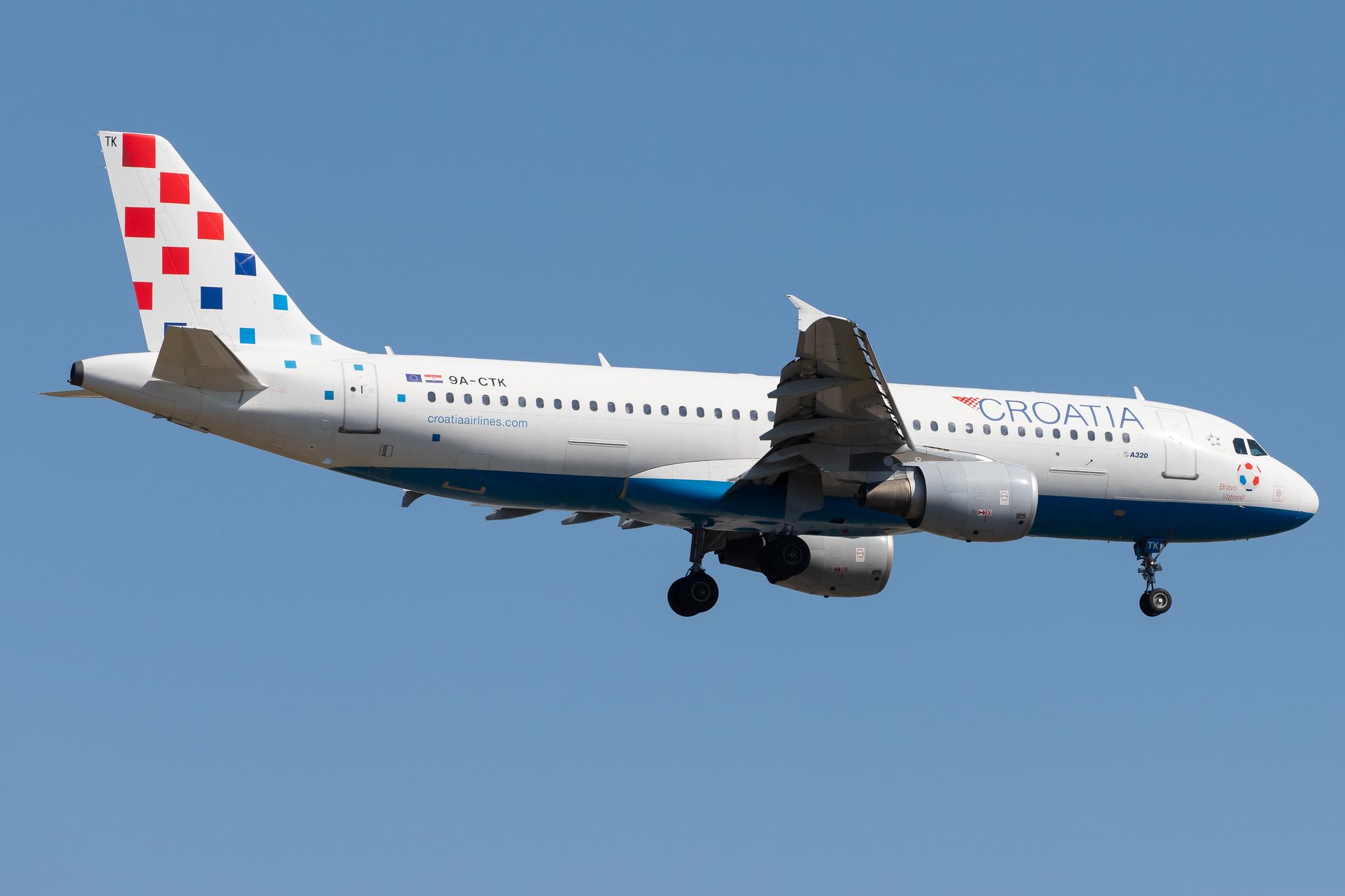 Frankfurt Airport: Croatia Airlines (OU / CTN) |  Airbus A320-214 A320 | 9A-CTK | MSN 1237