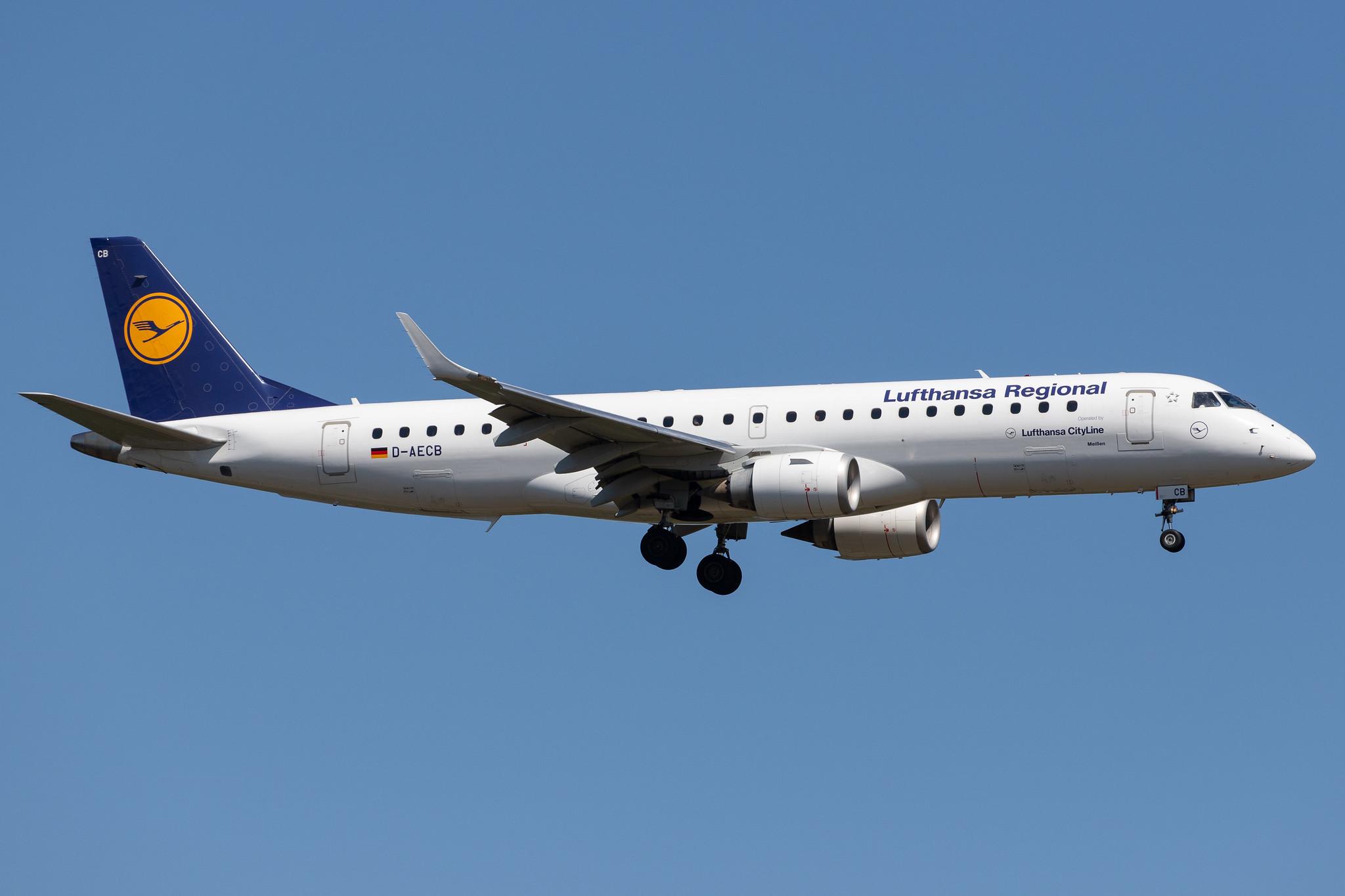 Frankfurt Airport: Lufthansa (LH / DLH) | Operator: Lufthansa CityLine |  Embraer E190LR E190 | D-AECB | MSN 19000332