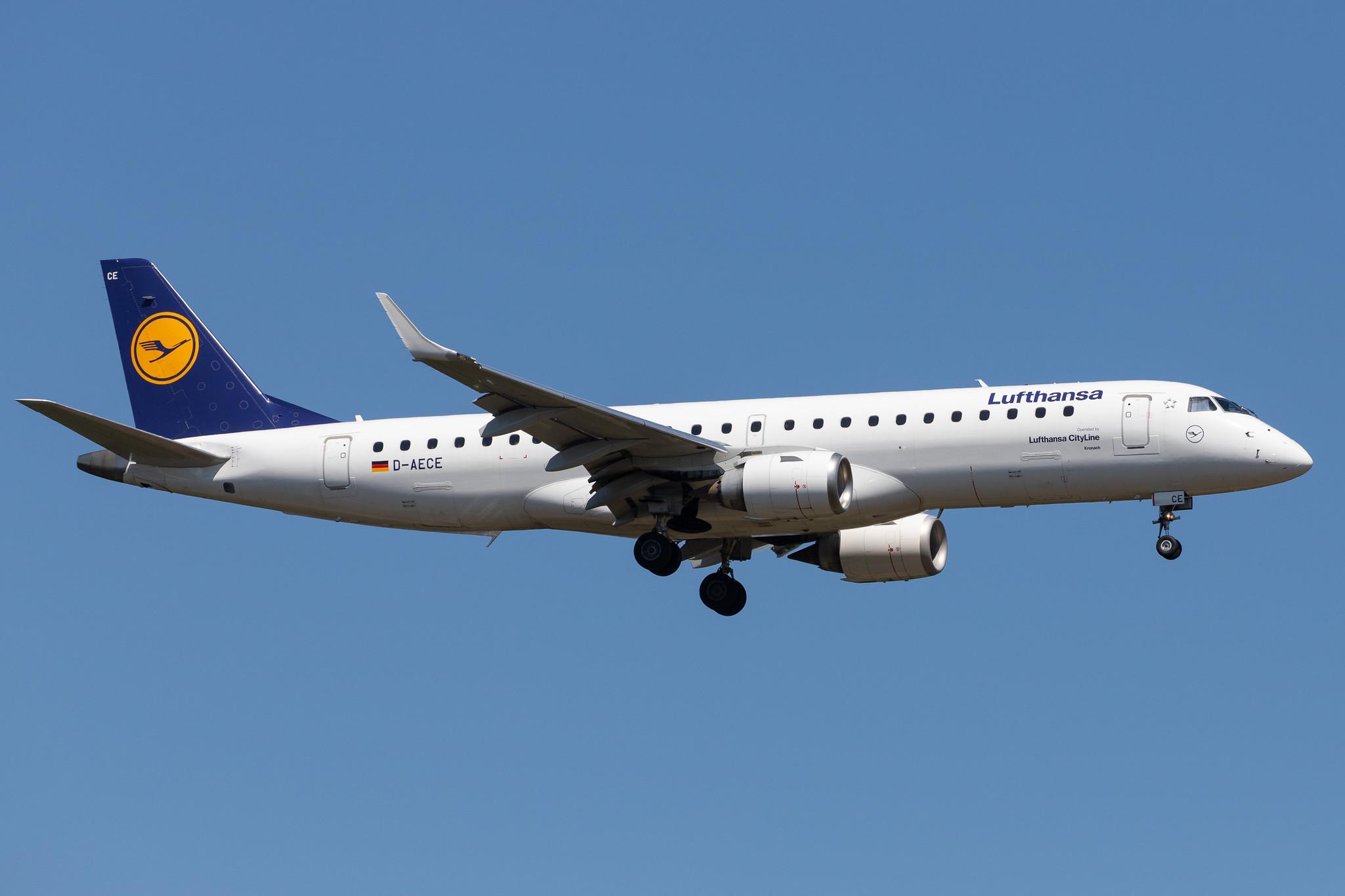 Frankfurt Airport: Lufthansa (LH / DLH) | Operator: Lufthansa CityLine |  Embraer E190LR E190 | D-AECE | MSN 19000341