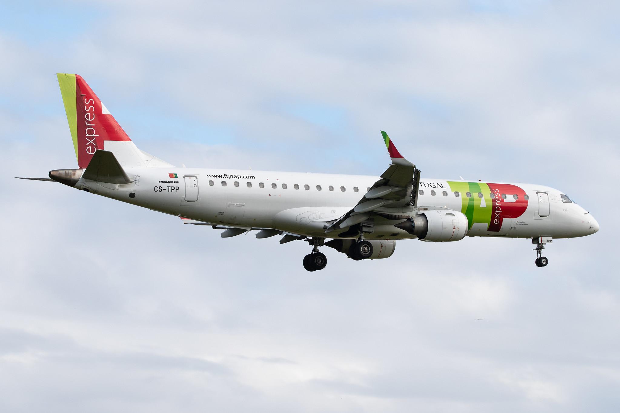 Hamburg Airport: TAP Express (NI / PGA) |  Embraer E190LR E190 | CS-TPP | MSN 19000441