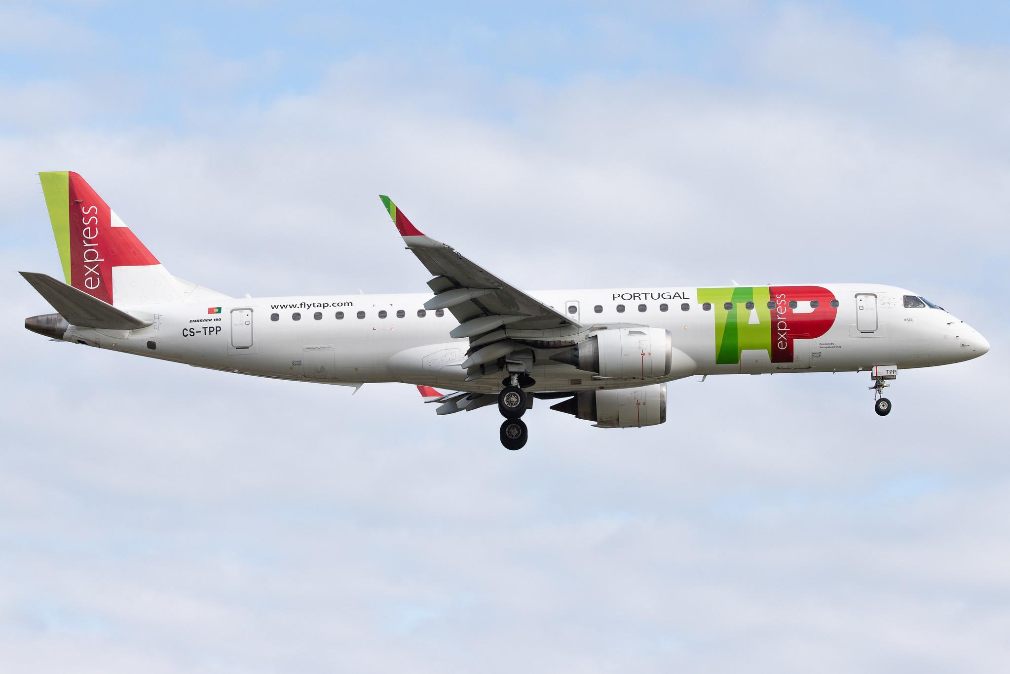 Hamburg Airport: TAP Express (NI / PGA) |  Embraer E190LR E190 | CS-TPP | MSN 19000441