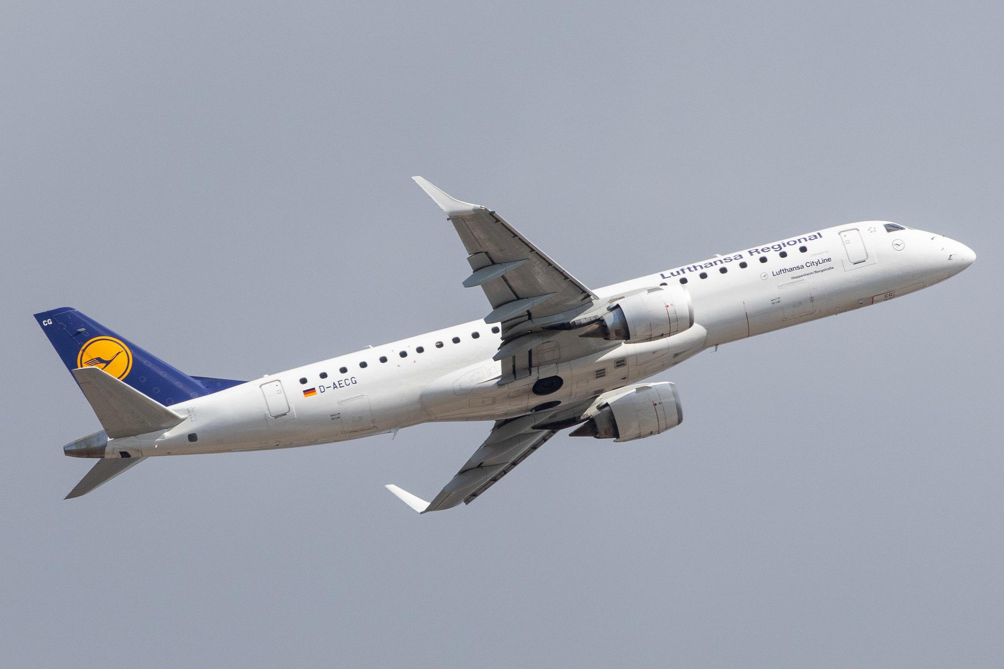 Frankfurt Airport: Lufthansa (LH / DLH) | Operator: Lufthansa CityLine |  Embraer E190LR E190 | D-AECG | MSN 19000368