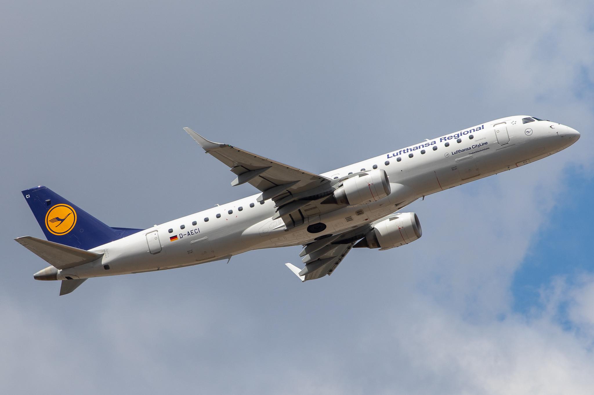 Frankfurt Airport: Lufthansa (LH / DLH) | Operator: Lufthansa CityLine |  Embraer E190LR E190 | D-AECI | MSN 19000381
