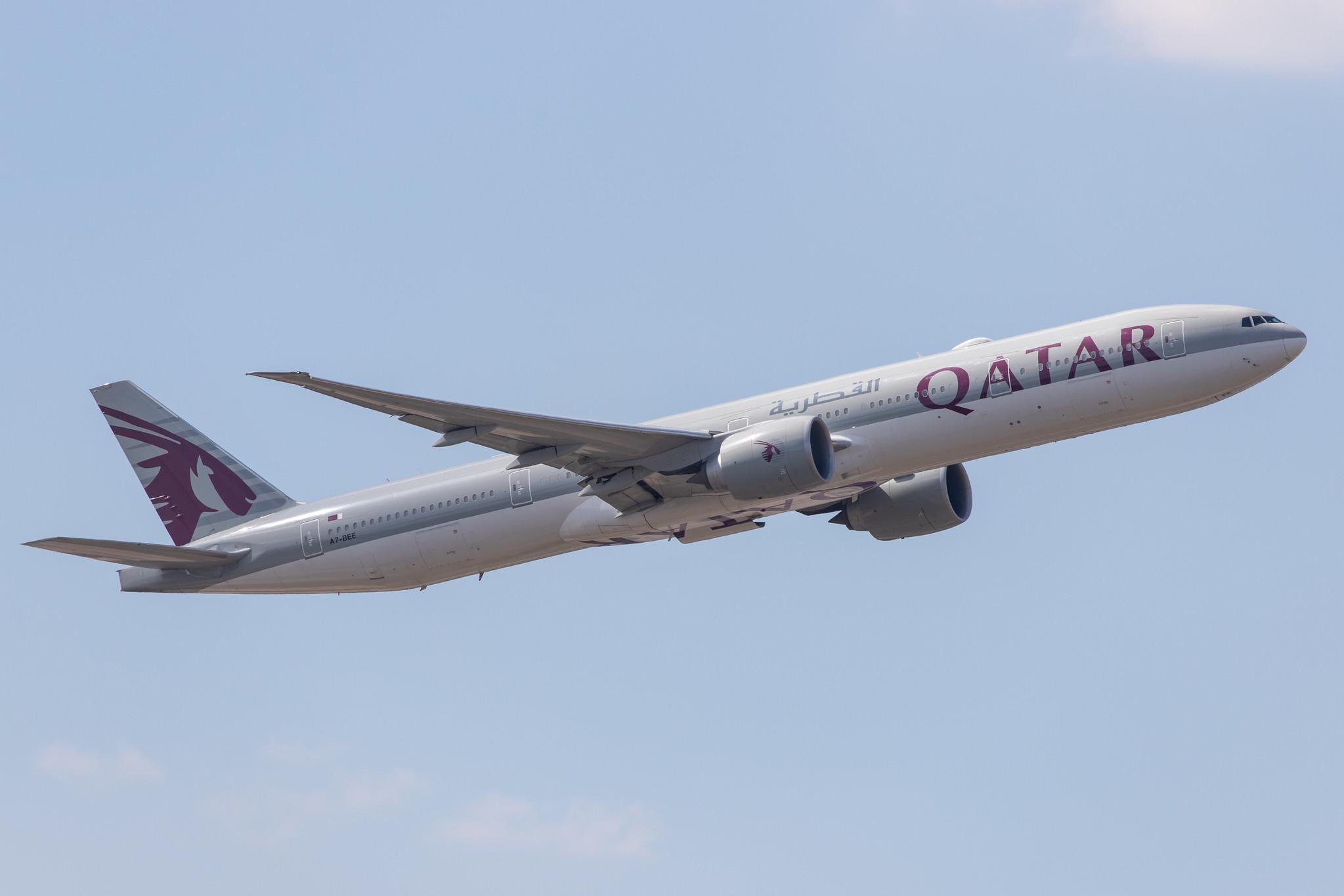 Frankfurt Airport: Qatar Airways (QR / QTR) |  Boeing 777-3DZ(ER) B77W | A7-BEE | MSN 60331
