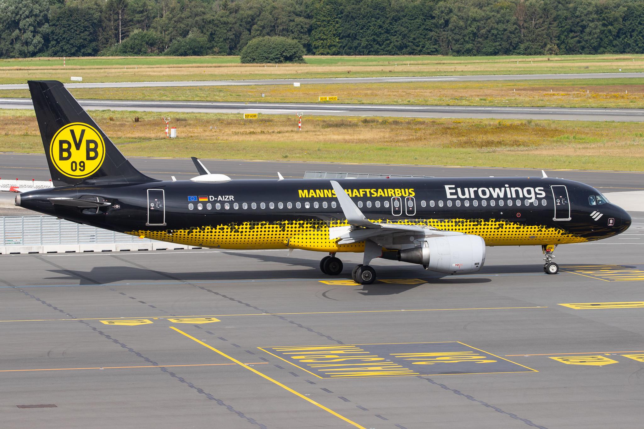 Hamburg Airport: Eurowings (EW / EWG) |  Livery: Borussia Dortmund Livery |  Airbus A320-214 A320 | D-AIZR | MSN 5525