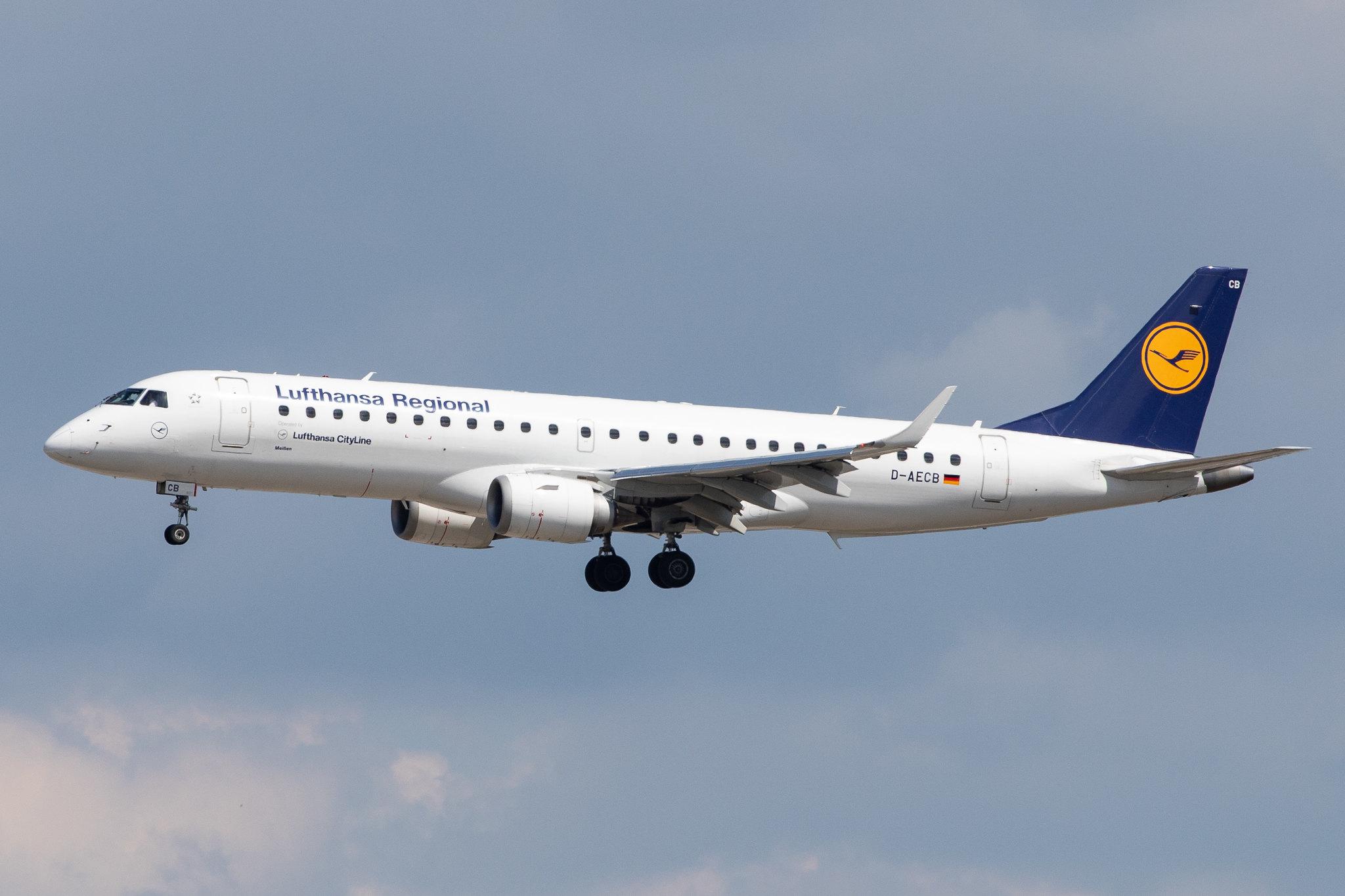 Frankfurt Airport: Lufthansa (LH / DLH) | Operator: Lufthansa CityLine |  Embraer E190LR E190 | D-AECB | MSN 19000332