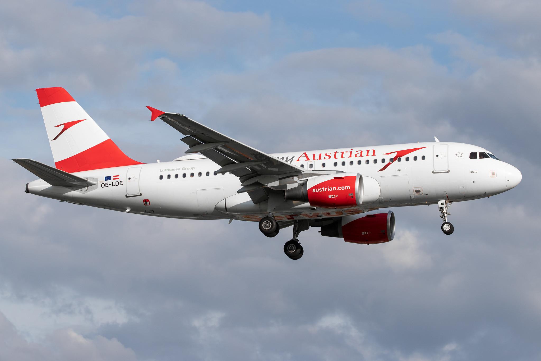 Hamburg Airport: Austrian Airlines (OS / AUA) |  Airbus A319-112 A319 | OE-LDE | MSN 2494