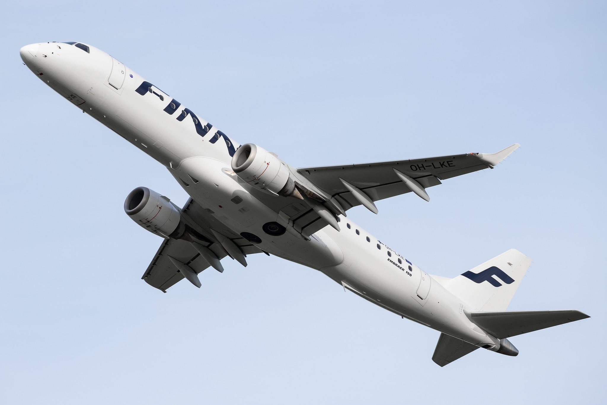 Hamburg Airport: Finnair (AY / FIN) | Operator: NORRA |  Embraer E190LR E190 | OH-LKE | MSN 19000059