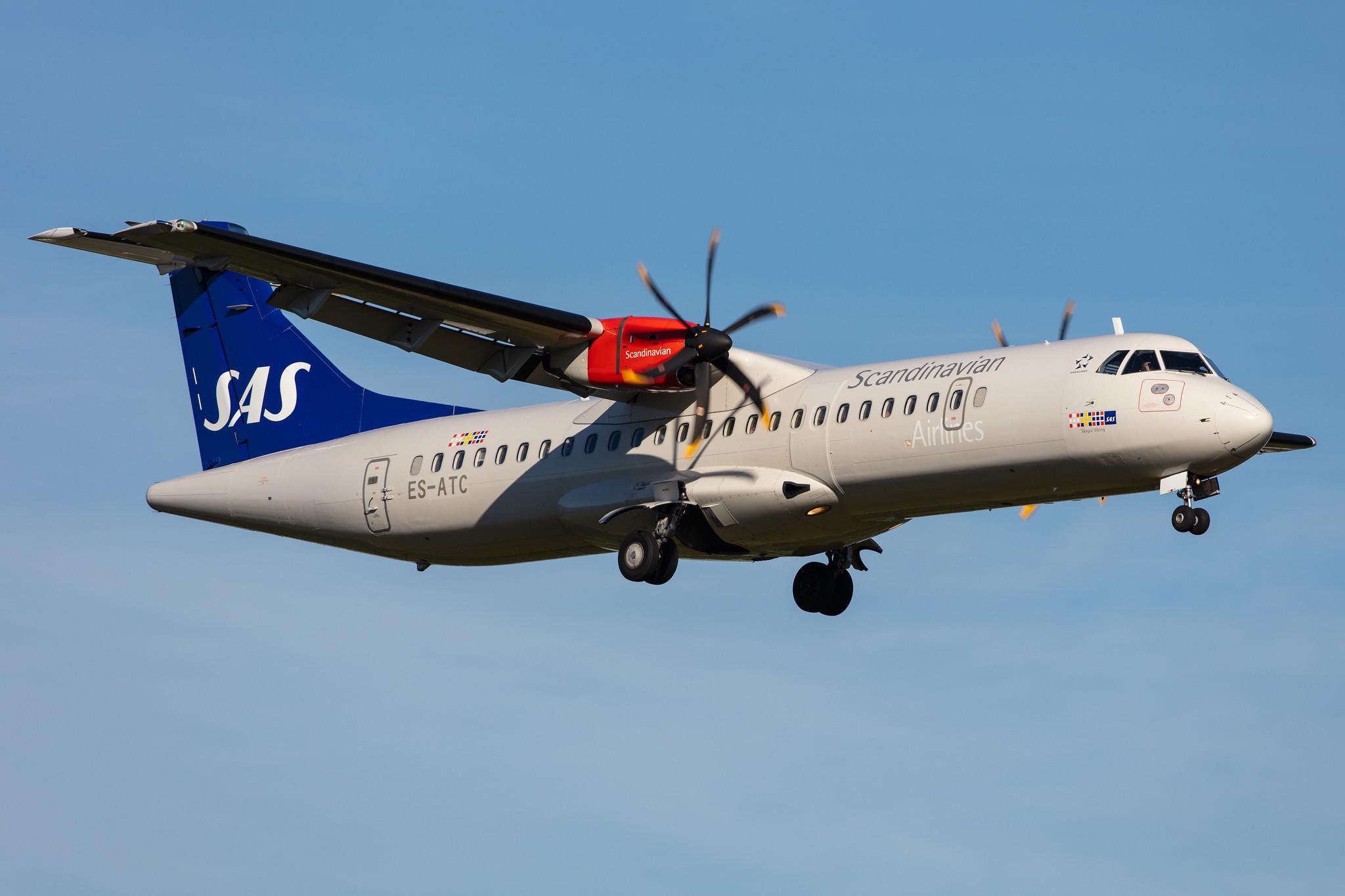 Hamburg Airport: SAS (SK / SAS) | Operator: Xfly |  ATR 72-600 AT76 | ES-ATC | MSN 1164