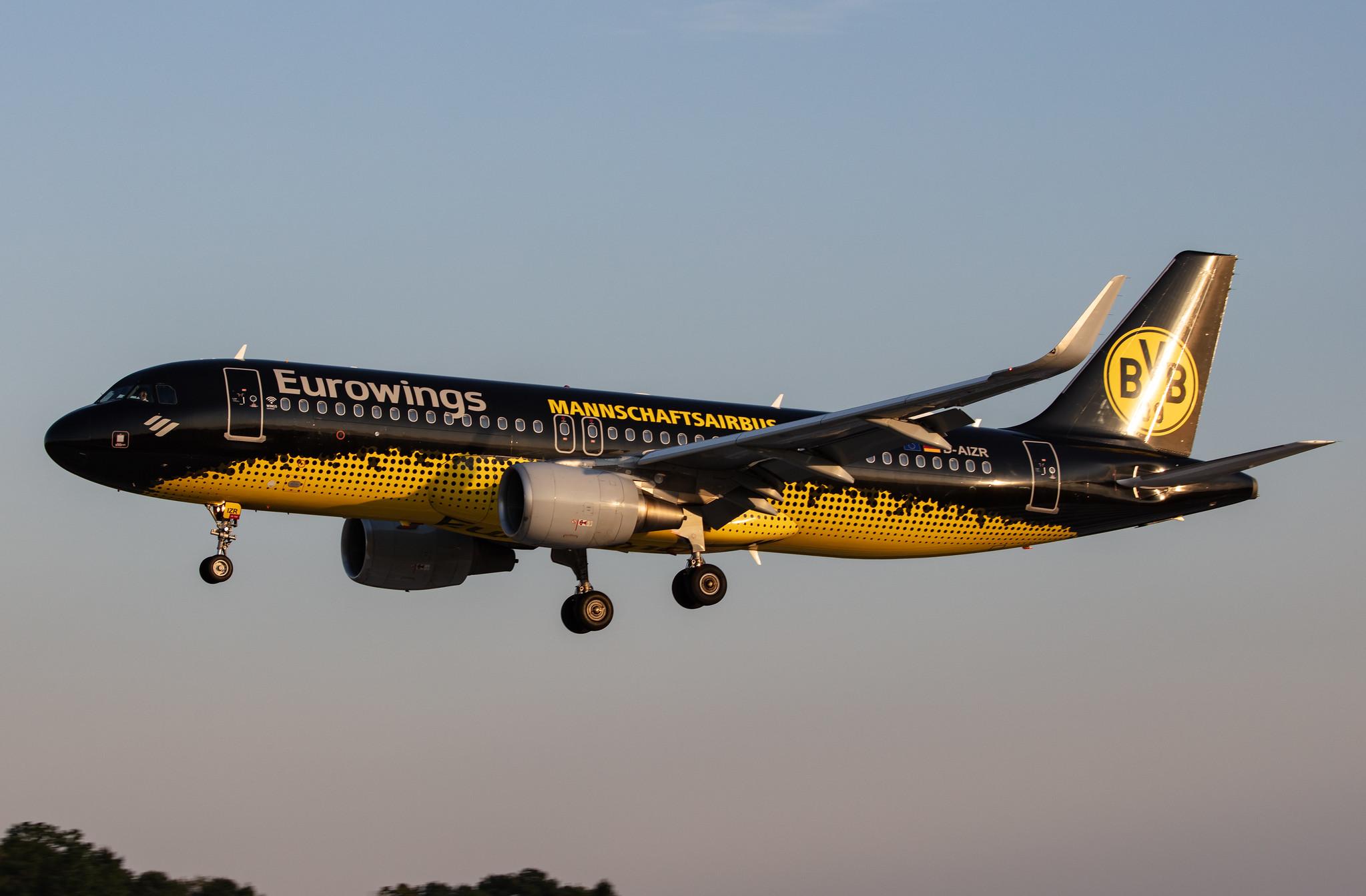 Hamburg Airport: Eurowings (EW / EWG) |  Livery: Borussia Dortmund Livery |  Airbus A320-214 A320 | D-AIZR | MSN 5525