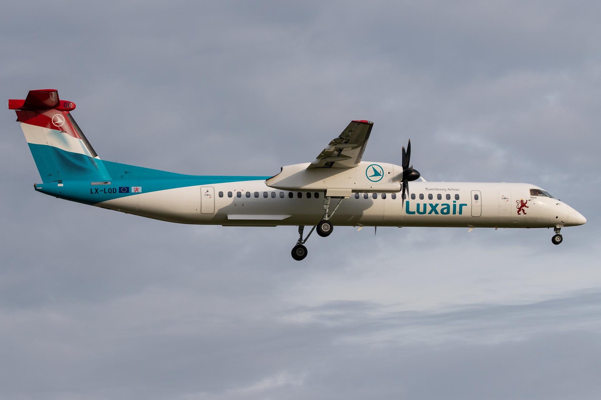 Hamburg Airport: Luxair (LG / LGL) |  De Havilland Canada Dash 8-400 DH8D | LX-LQD | MSN 4525