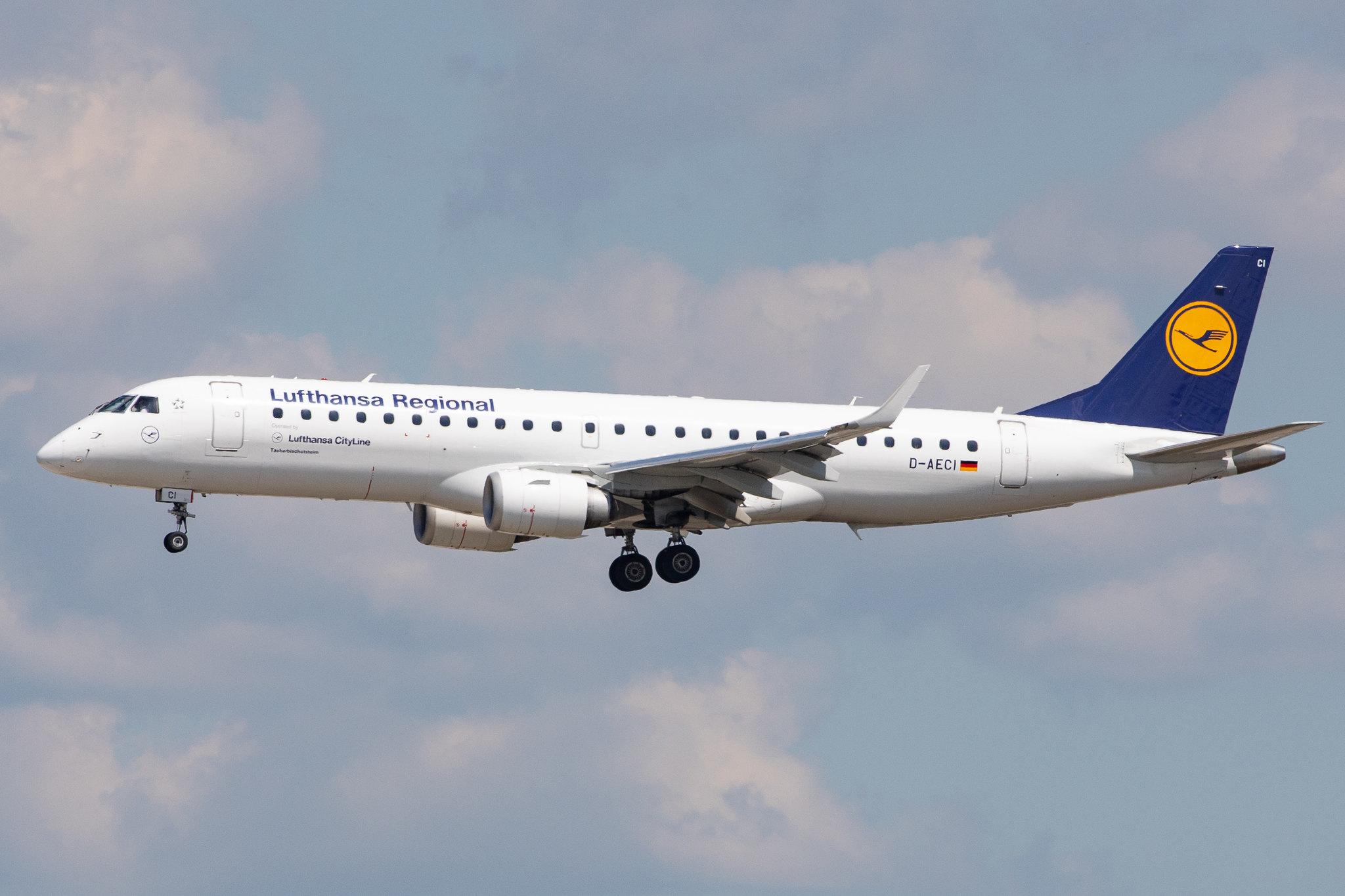 Frankfurt Airport: Lufthansa (LH / DLH) | Operator: Lufthansa CityLine |  Embraer E190LR E190 | D-AECI | MSN 19000381