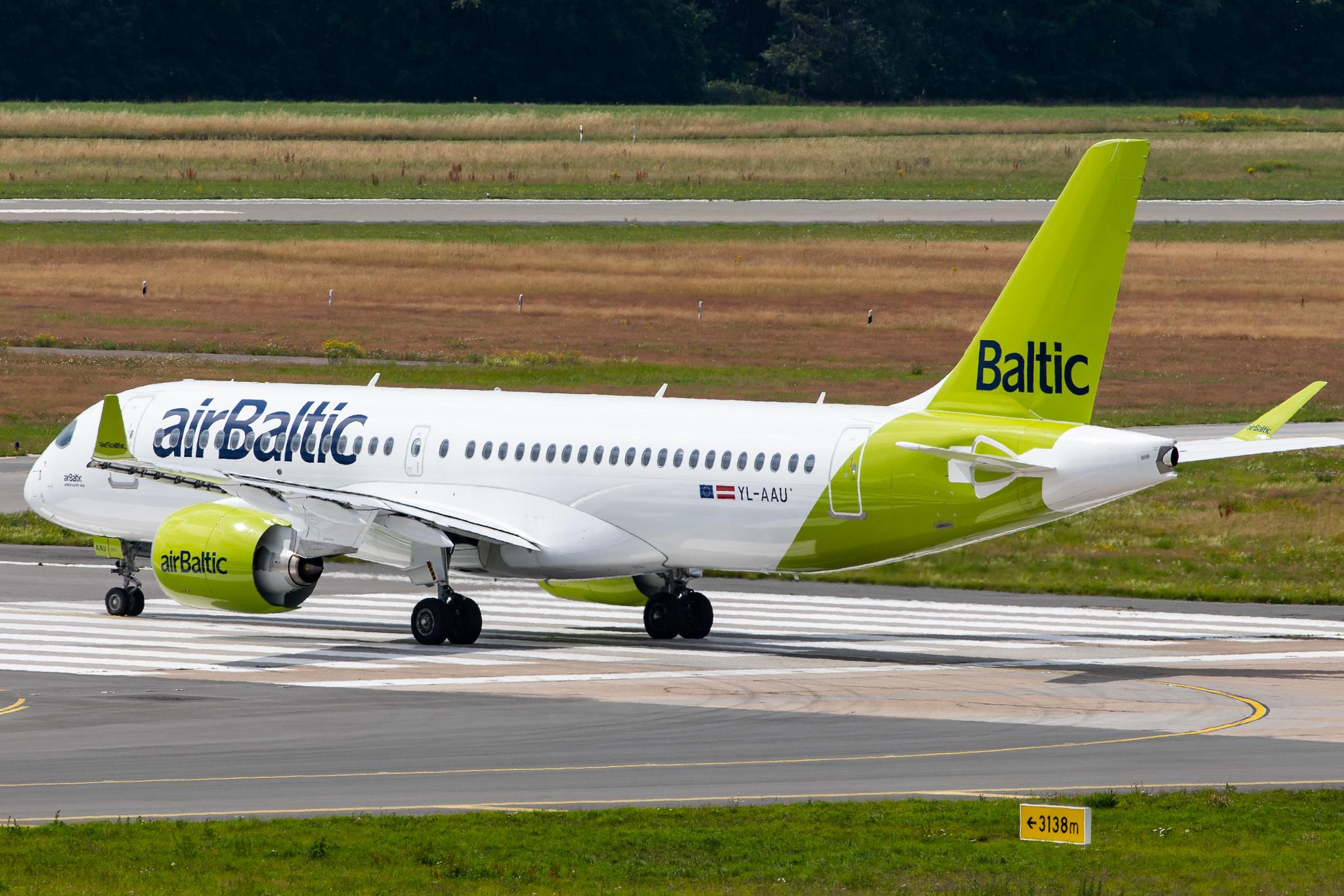 Hamburg Airport: Air Baltic (BT / BTI) |  Airbus A220-300 BCS3 | YL-AAU | MSN 55064