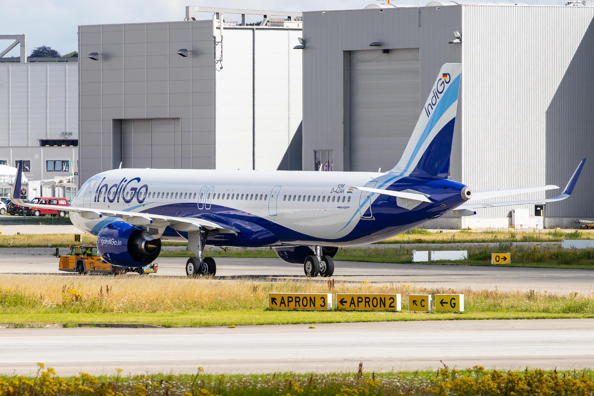 Hamburg Finkenwerder: IndiGo (6E / IGO) |  Airbus A321-271NX A21N | D-AZAK | MSN 9298 (VT-IUR)