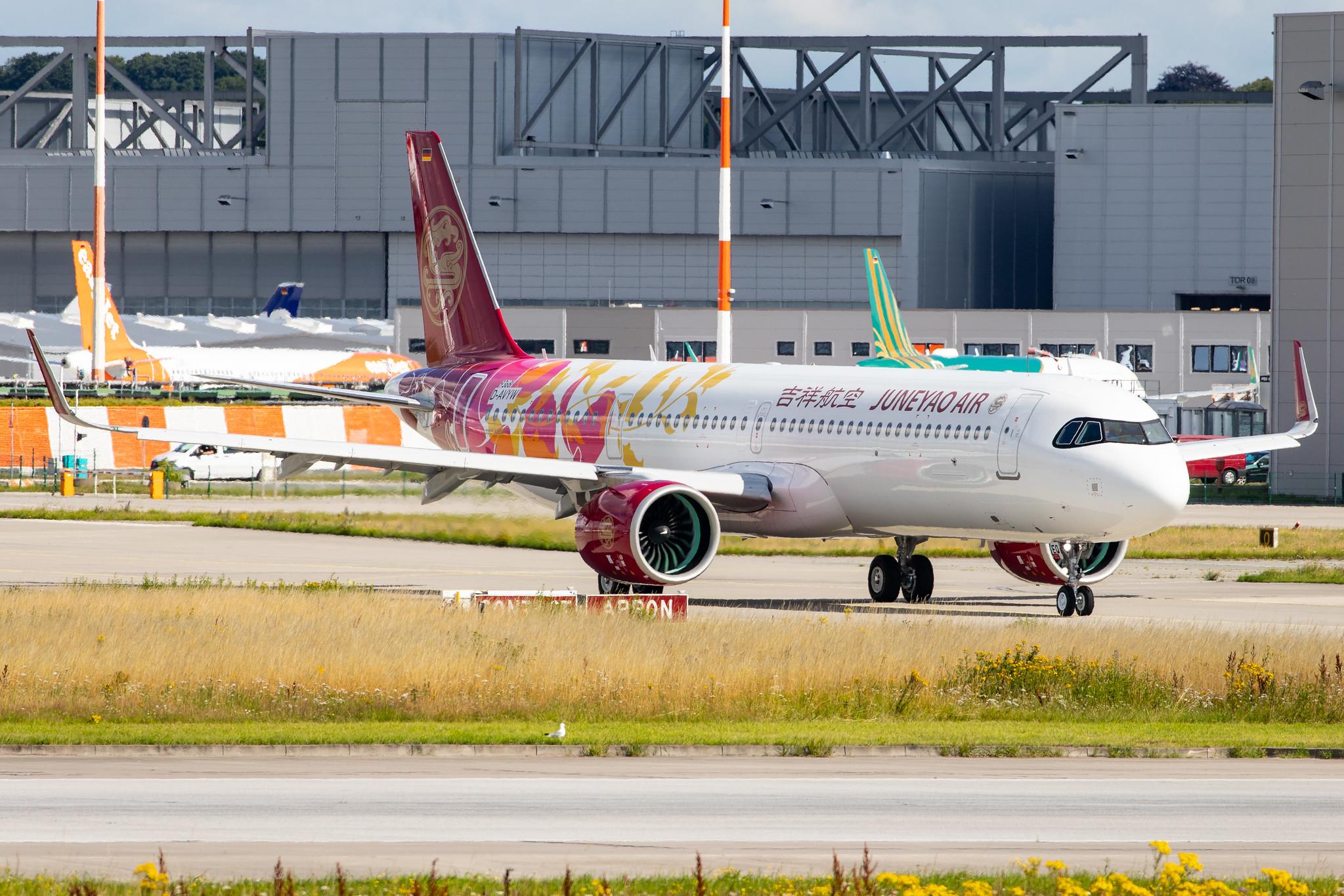 Hamburg Finkenwerder: Juneyao Airlines (HO / DKH) |  Airbus A321-271NX A21N | D-AVYW | MSN 9368  (B-30EQ)