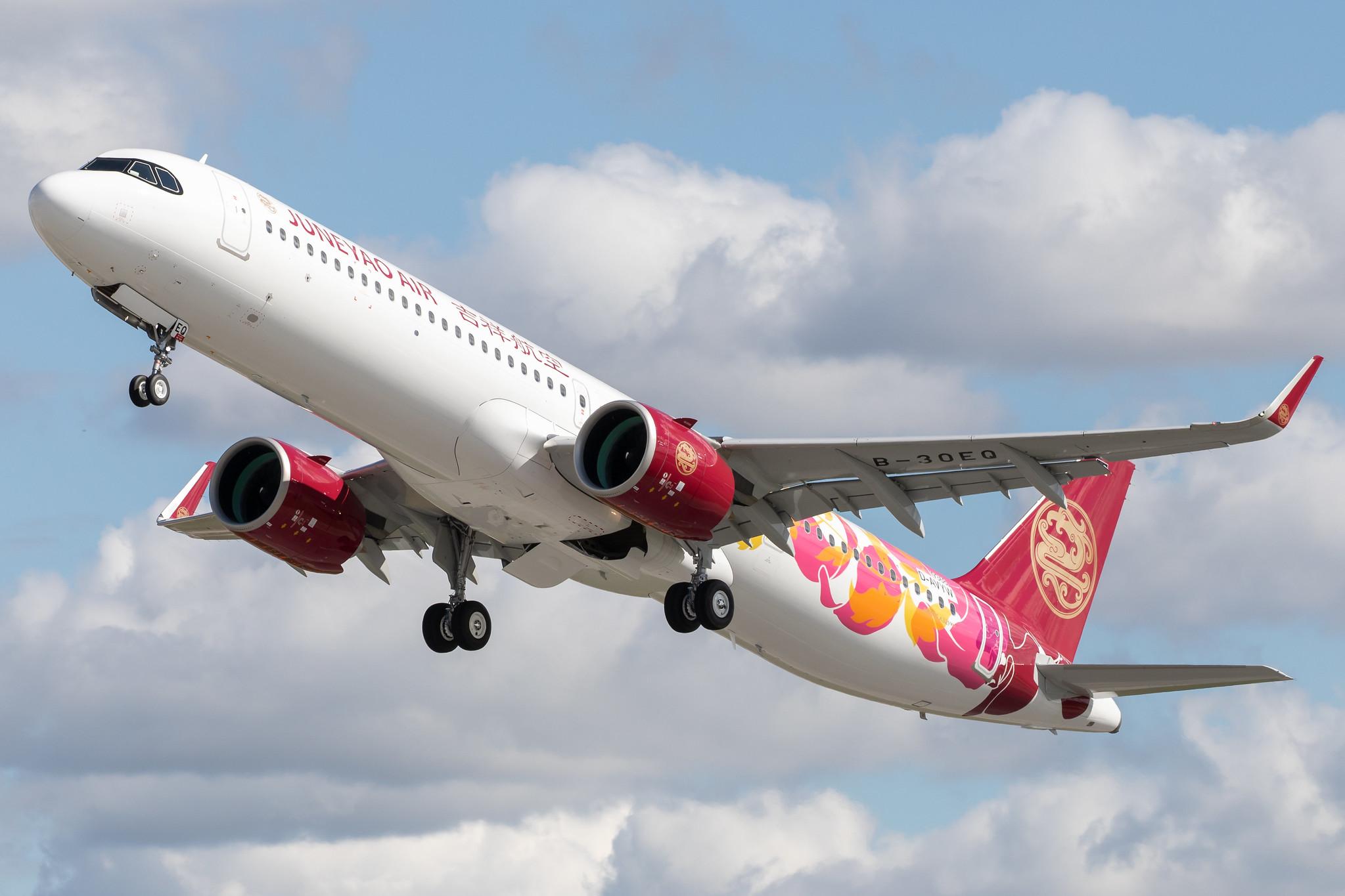 Hamburg Finkenwerder: Juneyao Airlines (HO / DKH) |  Airbus A321-271NX A21N | D-AVYW | MSN 9368  (B-30EQ)