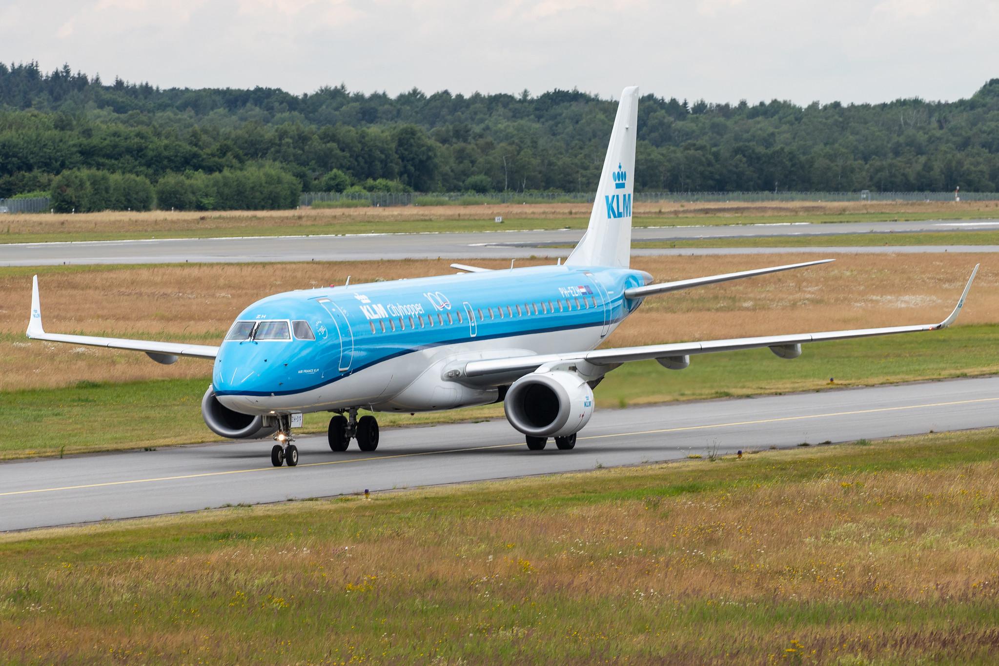 Hamburg Airport: KLM (KL / KLM) | Operator: KLM Cityhopper |  Embraer E190STD E190 | PH-EZH | MSN 19000319