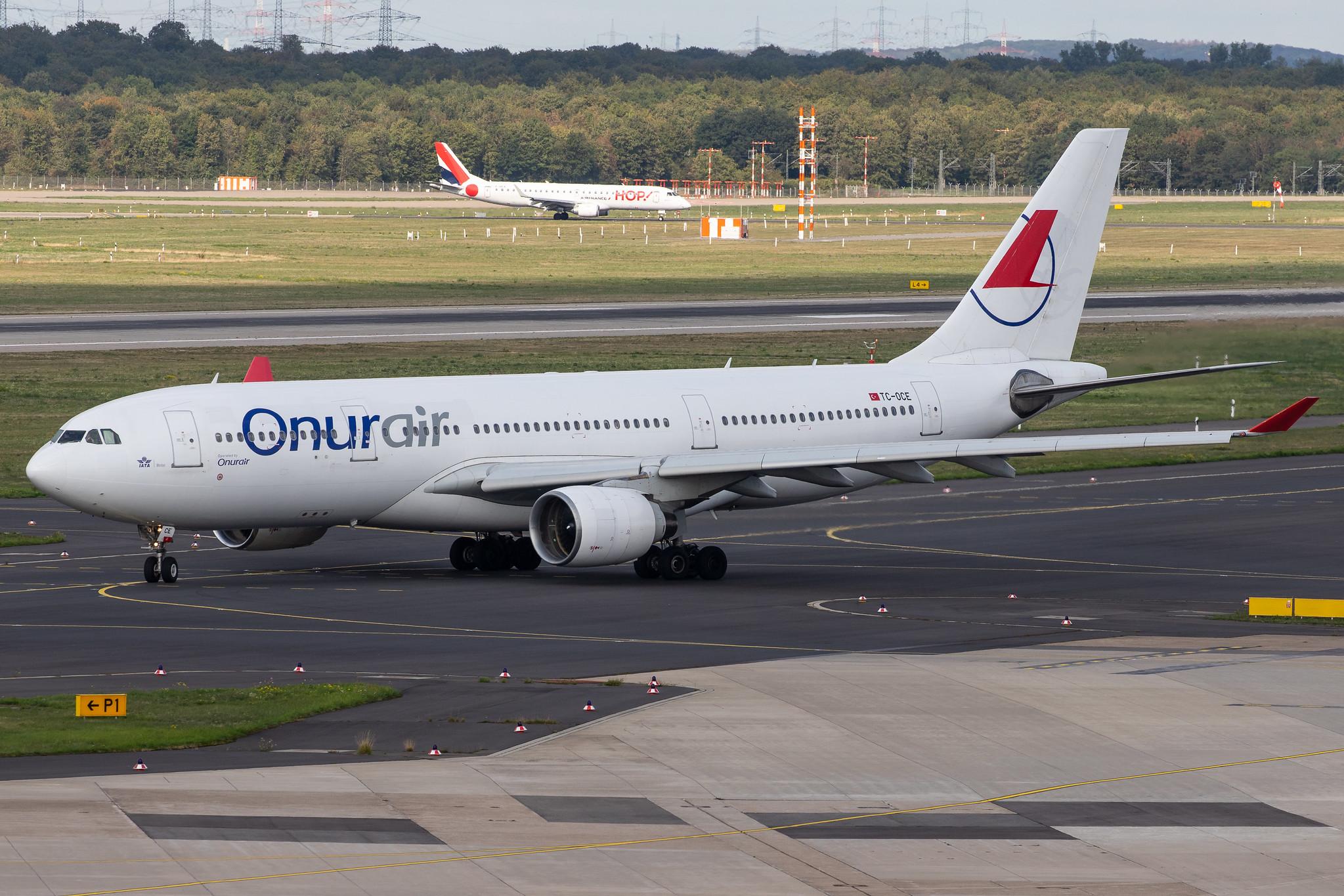 Düsseldorf Airport: Onur Air (8Q / OHY) |  Airbus A330-223 A332 | TC-OCE | MSN 0353