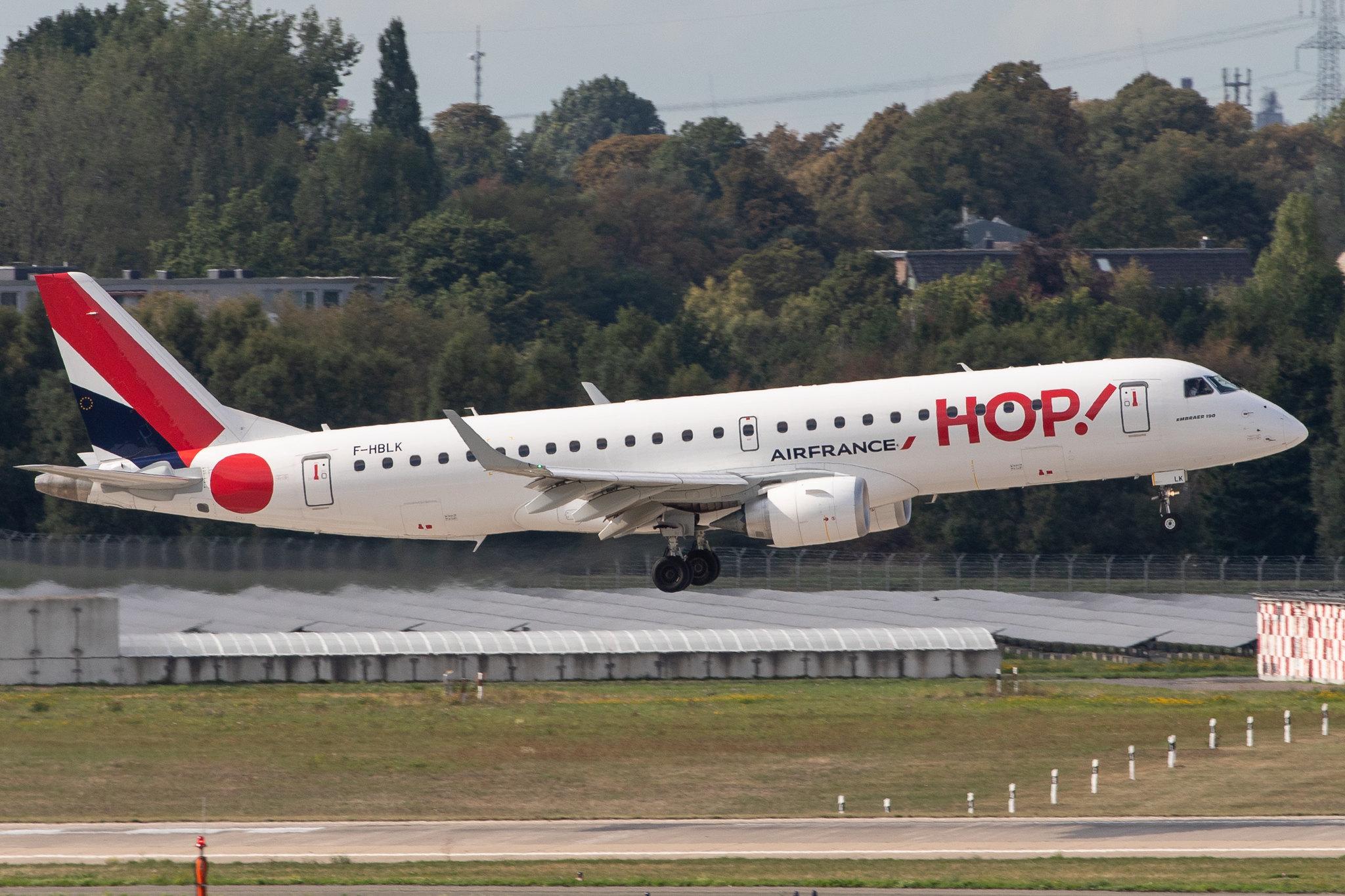 Düsseldorf Airport: Air France (AF / AFR) | Operator: HOP! |  Embraer ERJ-190STD E190 | F-HBLK | MSN 19000760