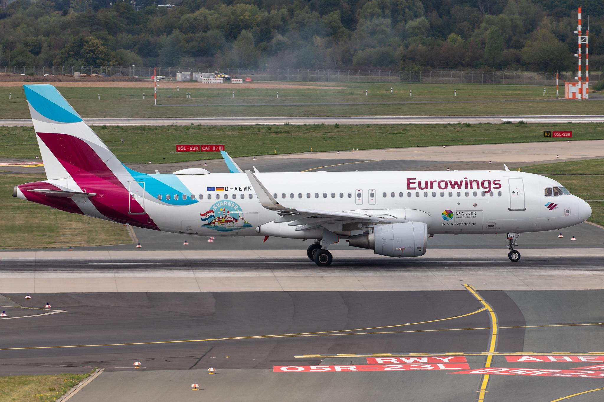 Düsseldorf Airport: Eurowings (EW / EWG) |  Airbus A320-214 A320 | D-AEWK | MSN 7261