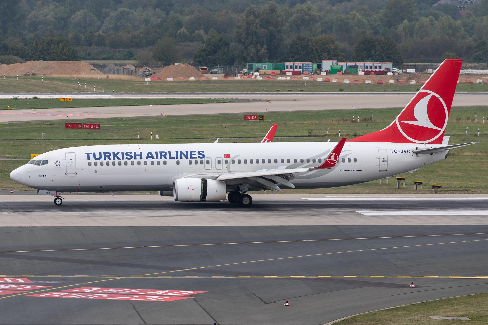 Düsseldorf Airport: Turkish Airlines (TK / THY) |  Boeing 737-8F2 B738 | TC-JVO | MSN 60031