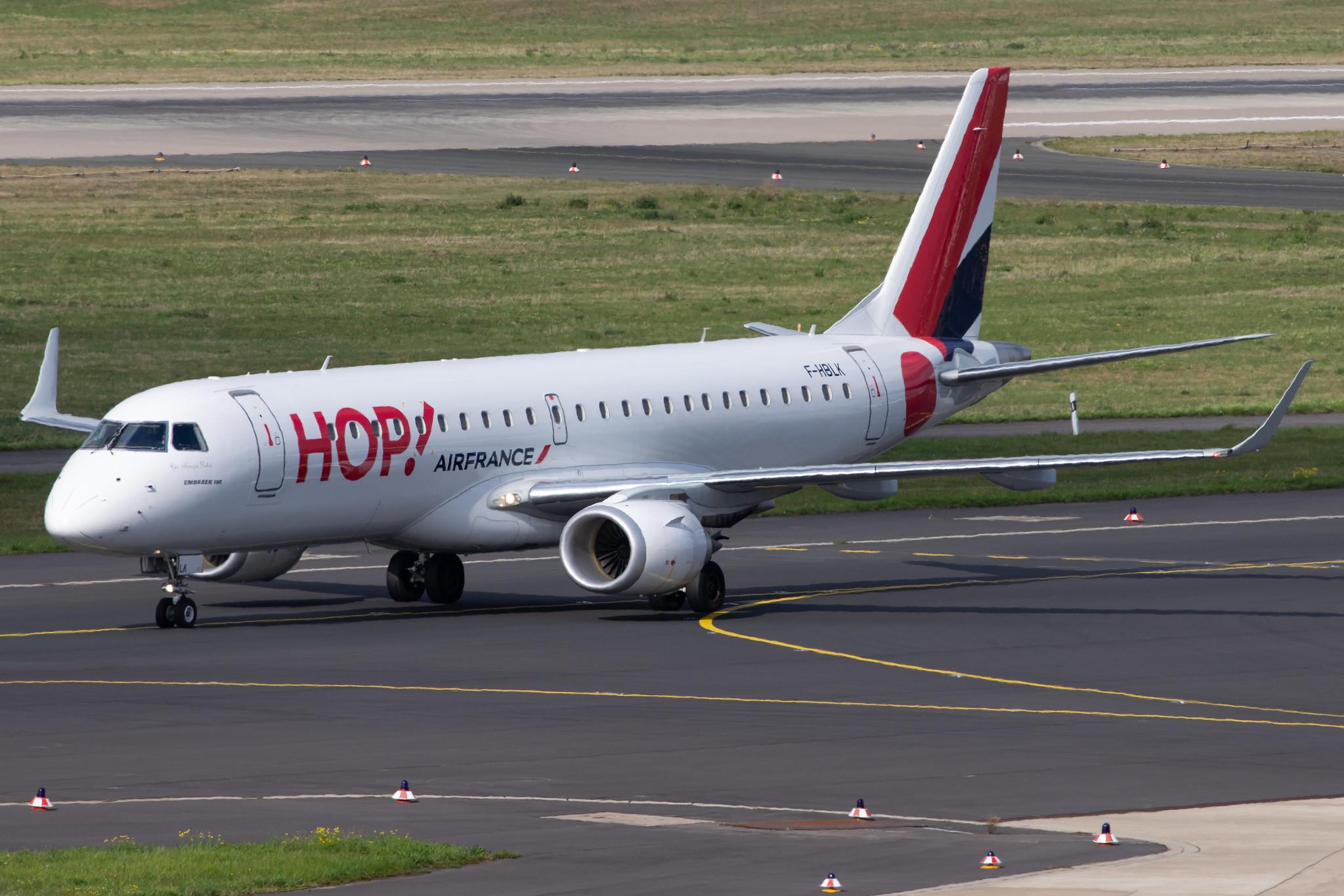 Düsseldorf Airport: Air France (AF / AFR) | Operator: HOP! |  Embraer ERJ-190STD E190 | F-HBLK | MSN 19000760