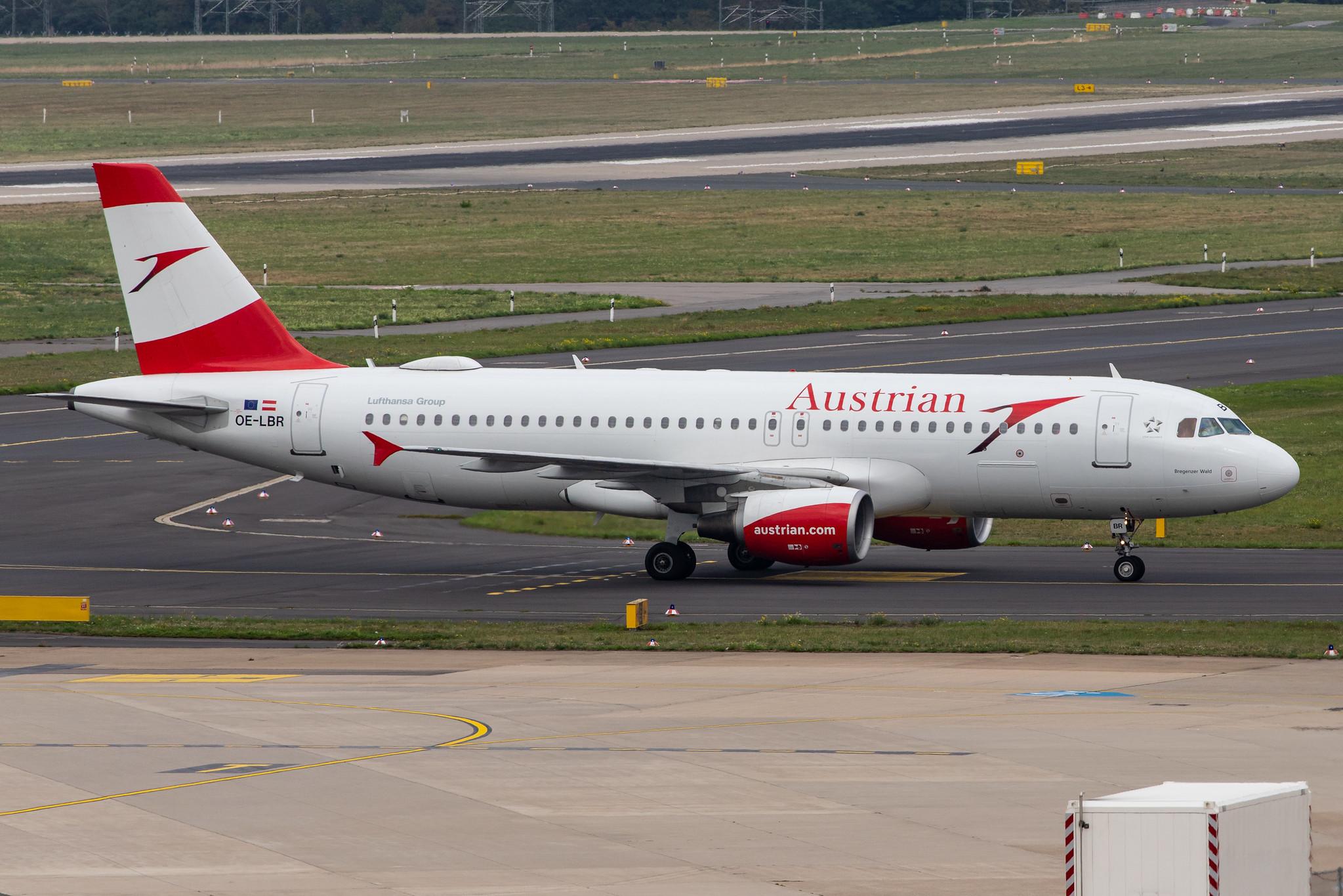 Düsseldorf Airport: Austrian Airlines (OS / AUA) |  Airbus A320-214 A320 | OE-LBR | MSN 1150