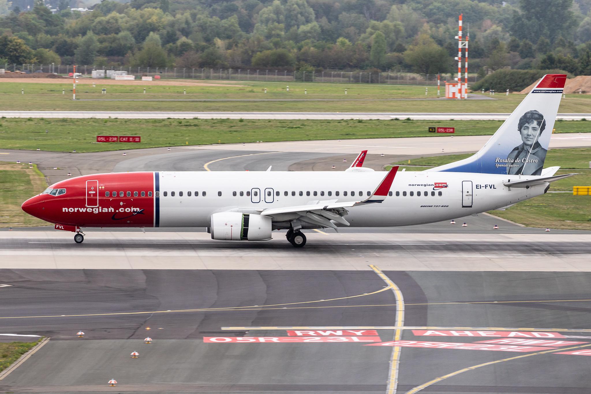 Düsseldorf Airport: Norwegian (DY / NAX) |  Boeing 737-8JP B738 | EI-FVL | MSN 42084