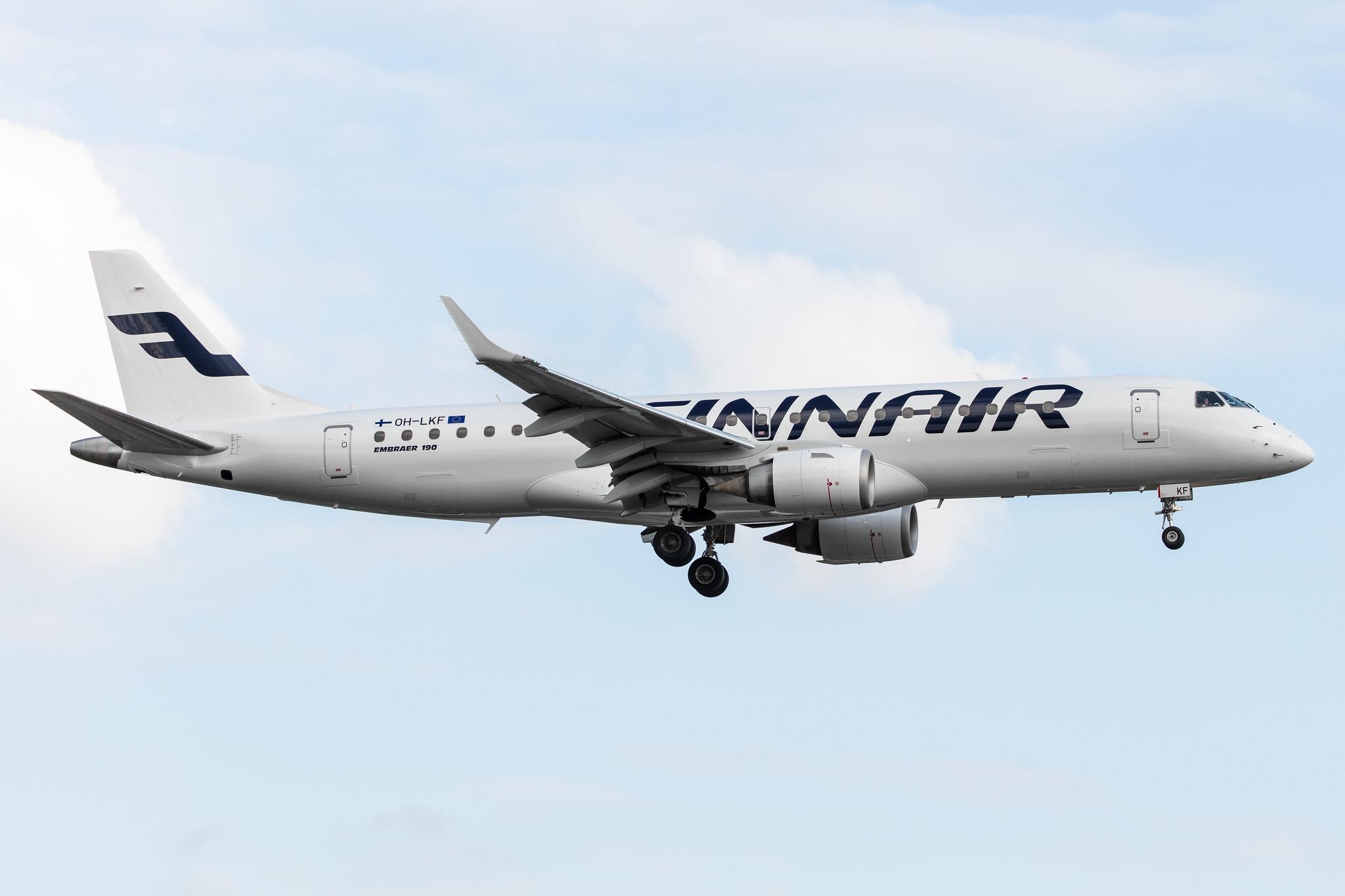 Hamburg Airport: Finnair (AY / FIN) | Operator: NORRA |  Embraer E190LR E190 | OH-LKF | MSN 19000066