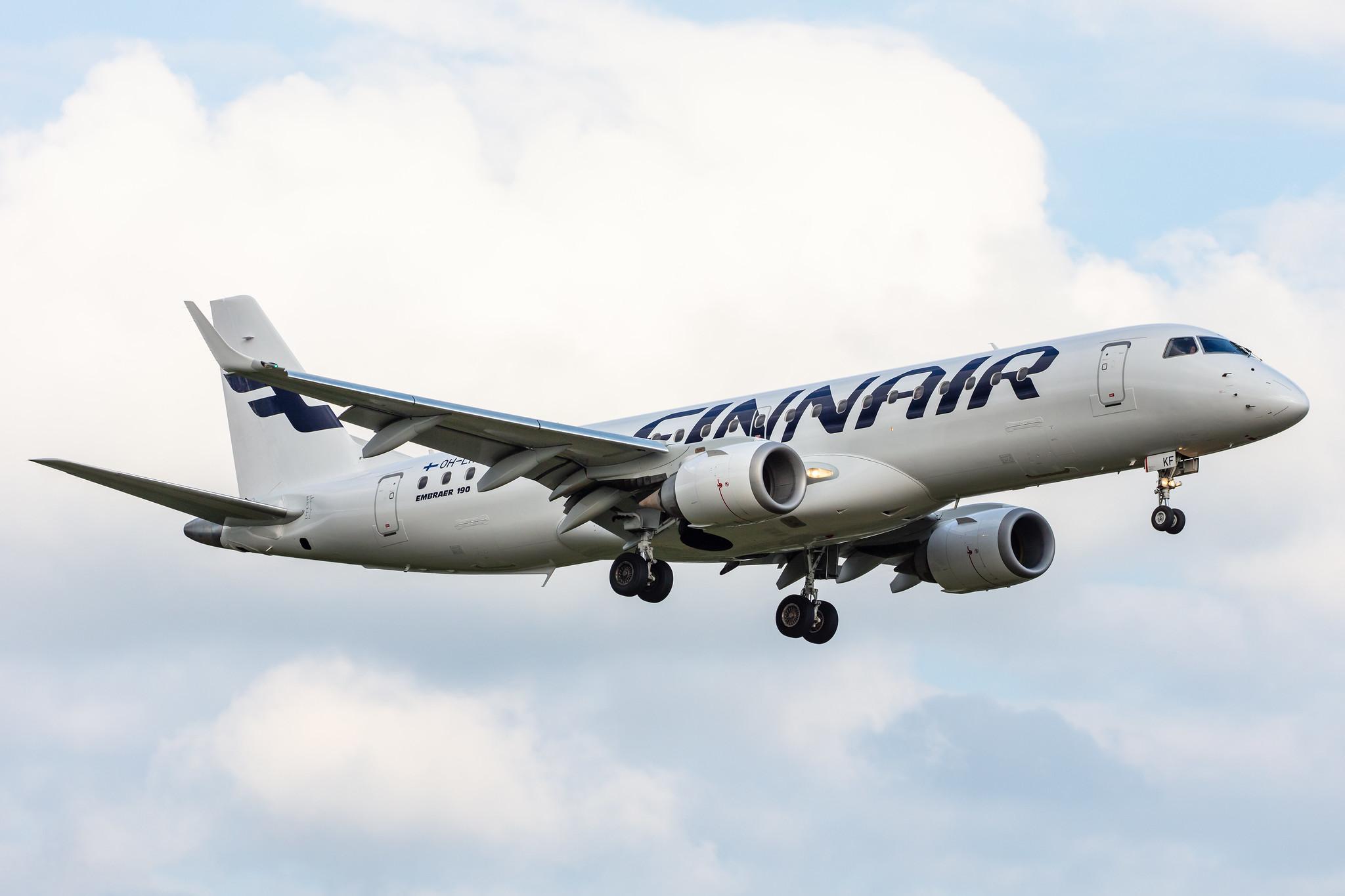 Hamburg Airport: Finnair (AY / FIN) | Operator: NORRA |  Embraer E190LR E190 | OH-LKF | MSN 19000066