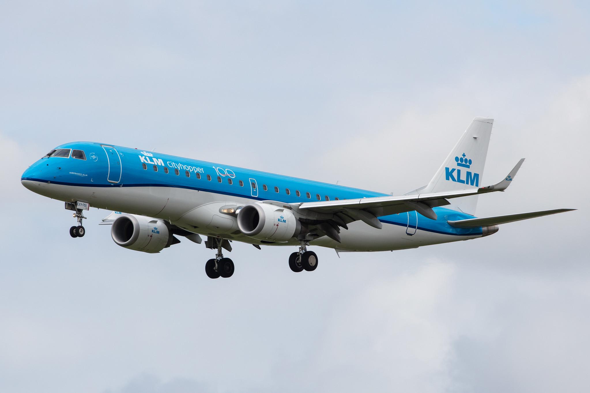 Amsterdam Airport Schiphol: KLM (KL / KLM) | Operator: KLM Cityhopper |  Embraer E190STD E190 | PH-EXY | MSN 19000751