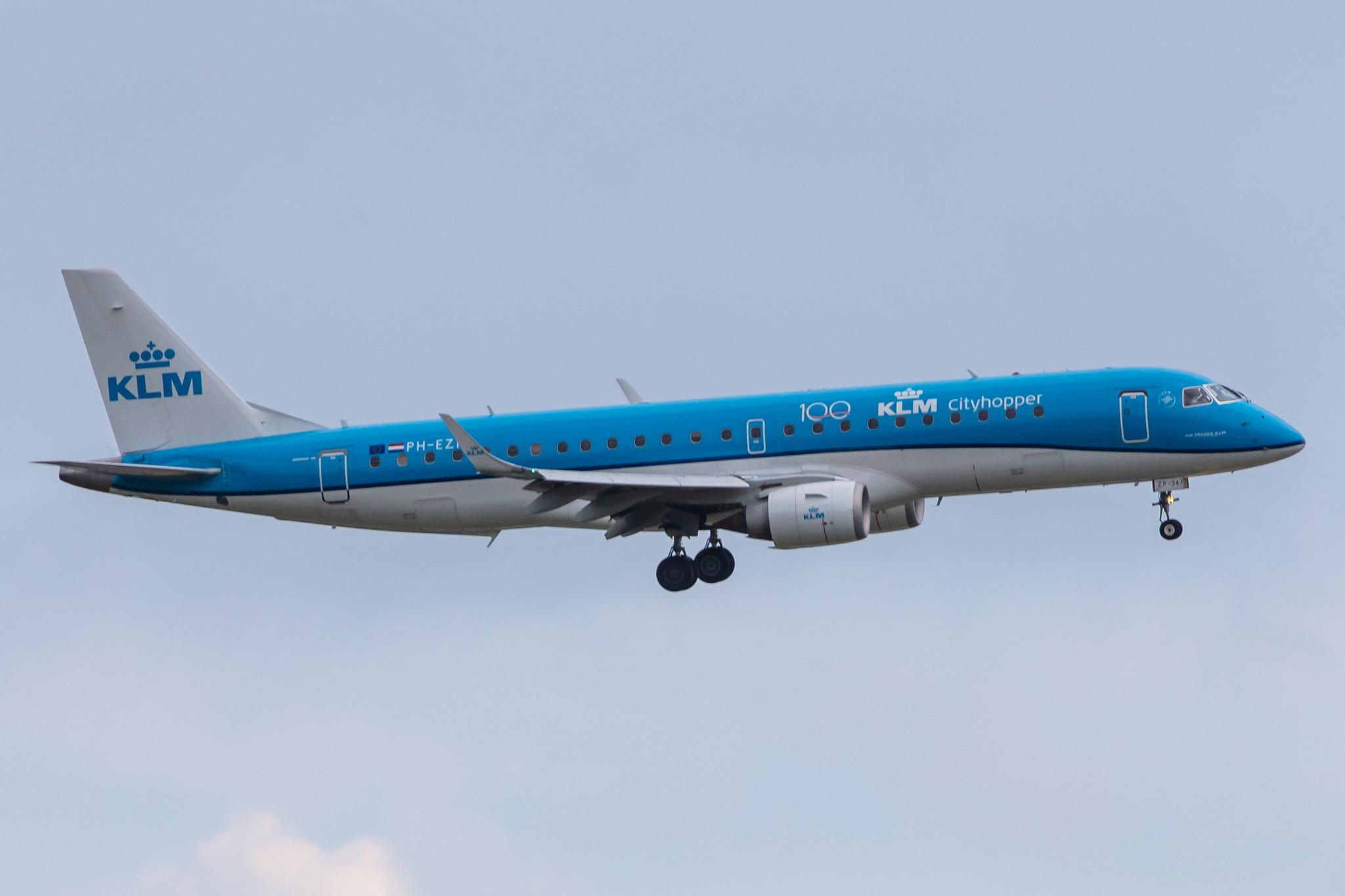 Amsterdam Airport Schiphol: KLM (KL / KLM) | Operator: KLM Cityhopper |  Embraer E190STD E190 | PH-EZP | MSN 19000347