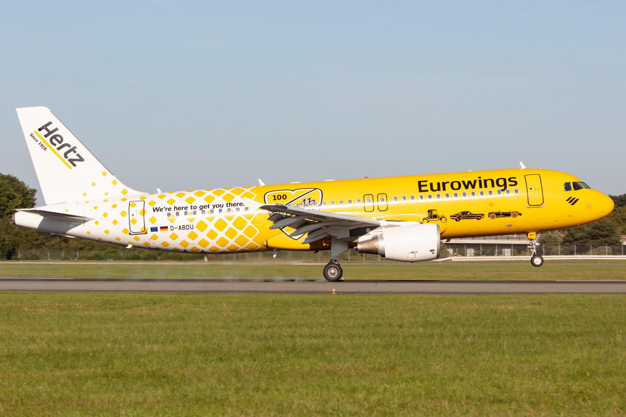 Hamburg Airport: Eurowings (EW / EWG) |  Livery: Hertz Livery |  Airbus A320-214 A320 | D-ABDU | MSN 3516