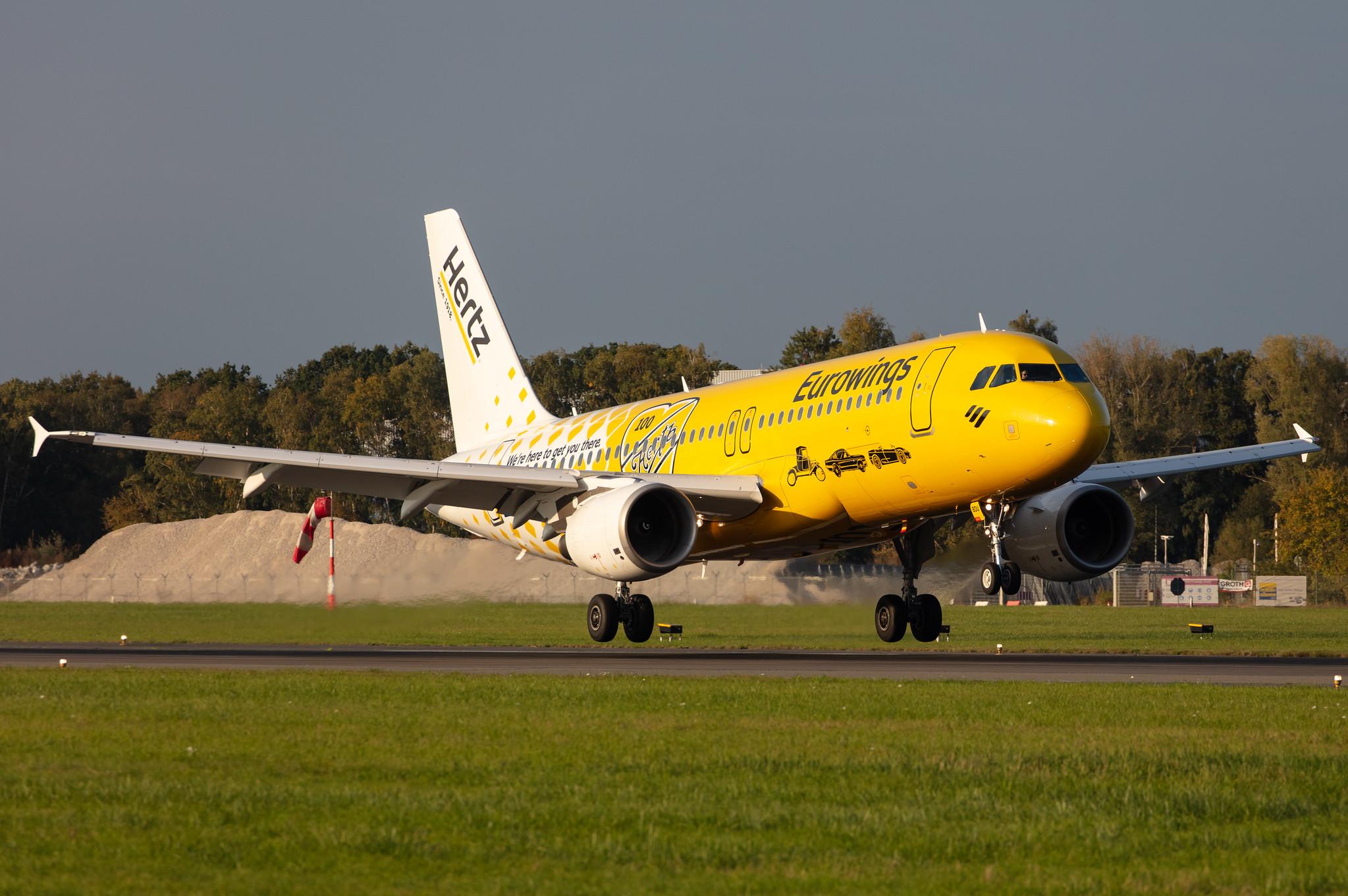 Hamburg Airport: Eurowings (EW / EWG) |  Livery: Hertz Livery |  Airbus A320-214 A320 | D-ABDU | MSN 3516