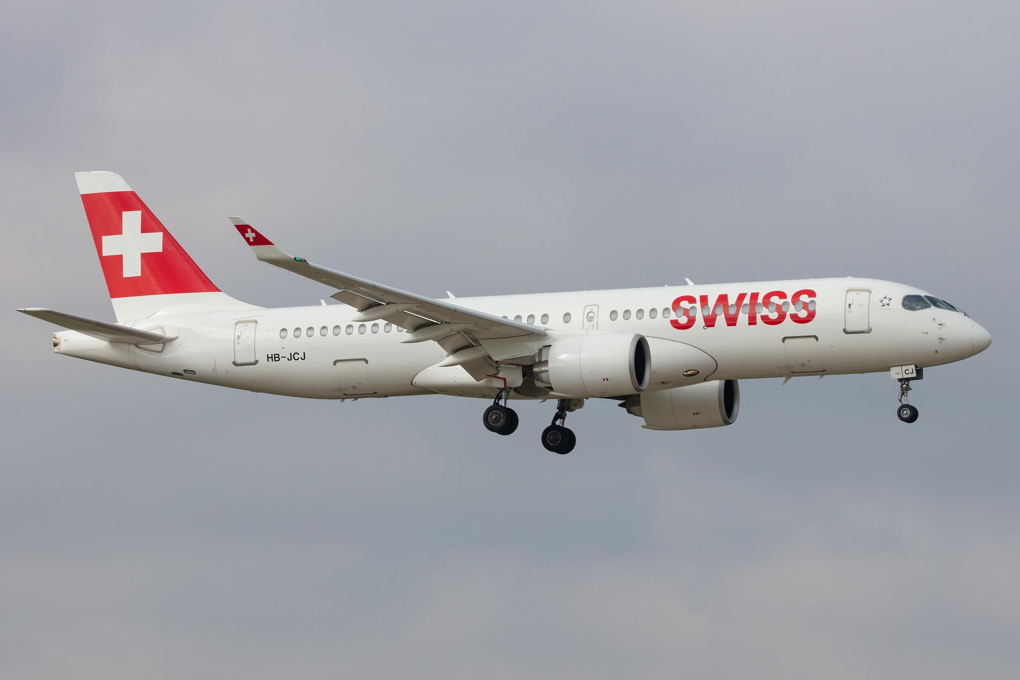 Hamburg Airport: Swiss (LX / SWR) |  Airbus A220-300 BCS3 | HB-JCJ | MSN 55025