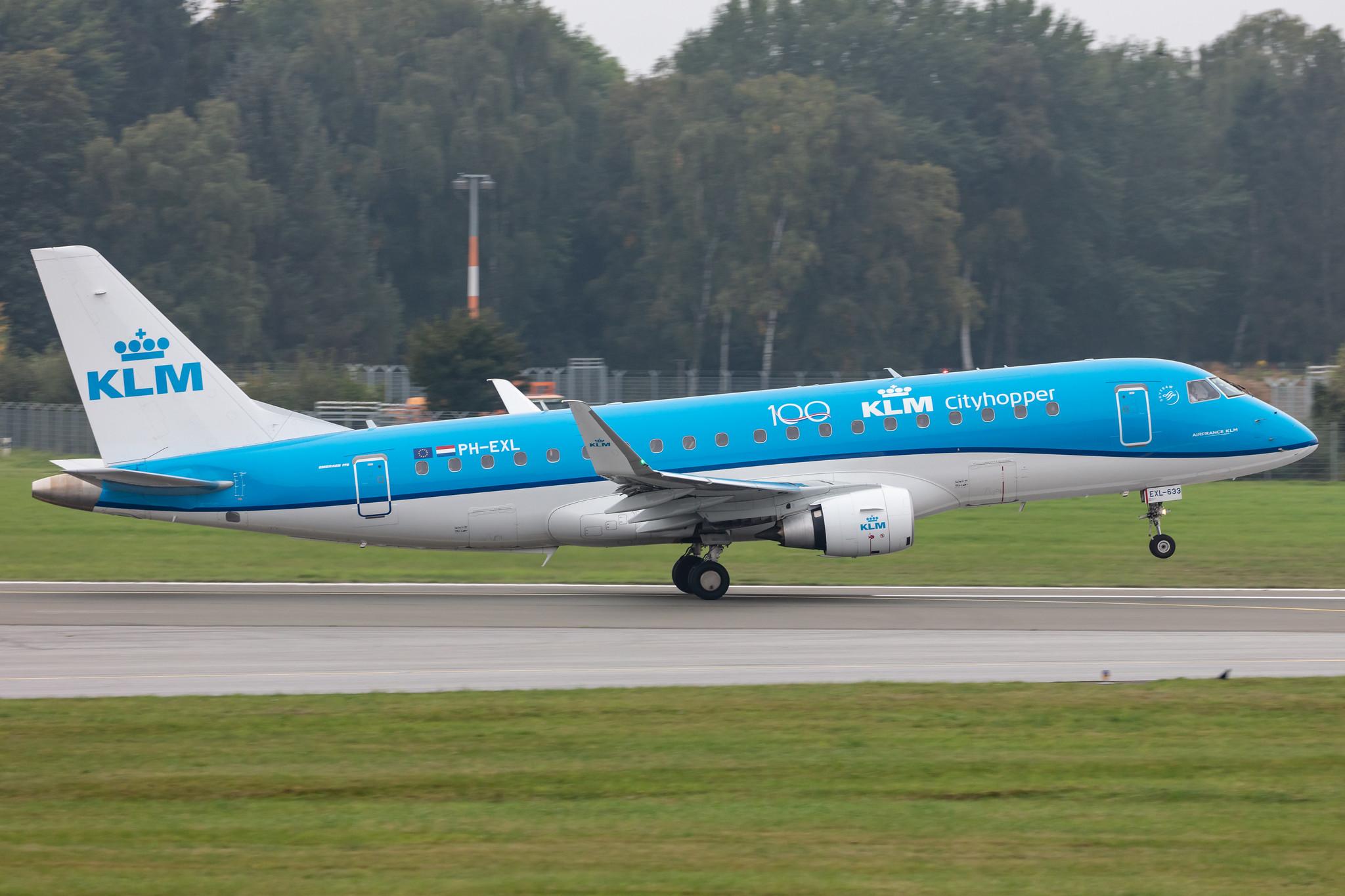 Hamburg Airport: KLM (KL / KLM) | Operator: KLM Cityhopper |  Embraer E175STD E75L | PH-EXL | MSN 17000633