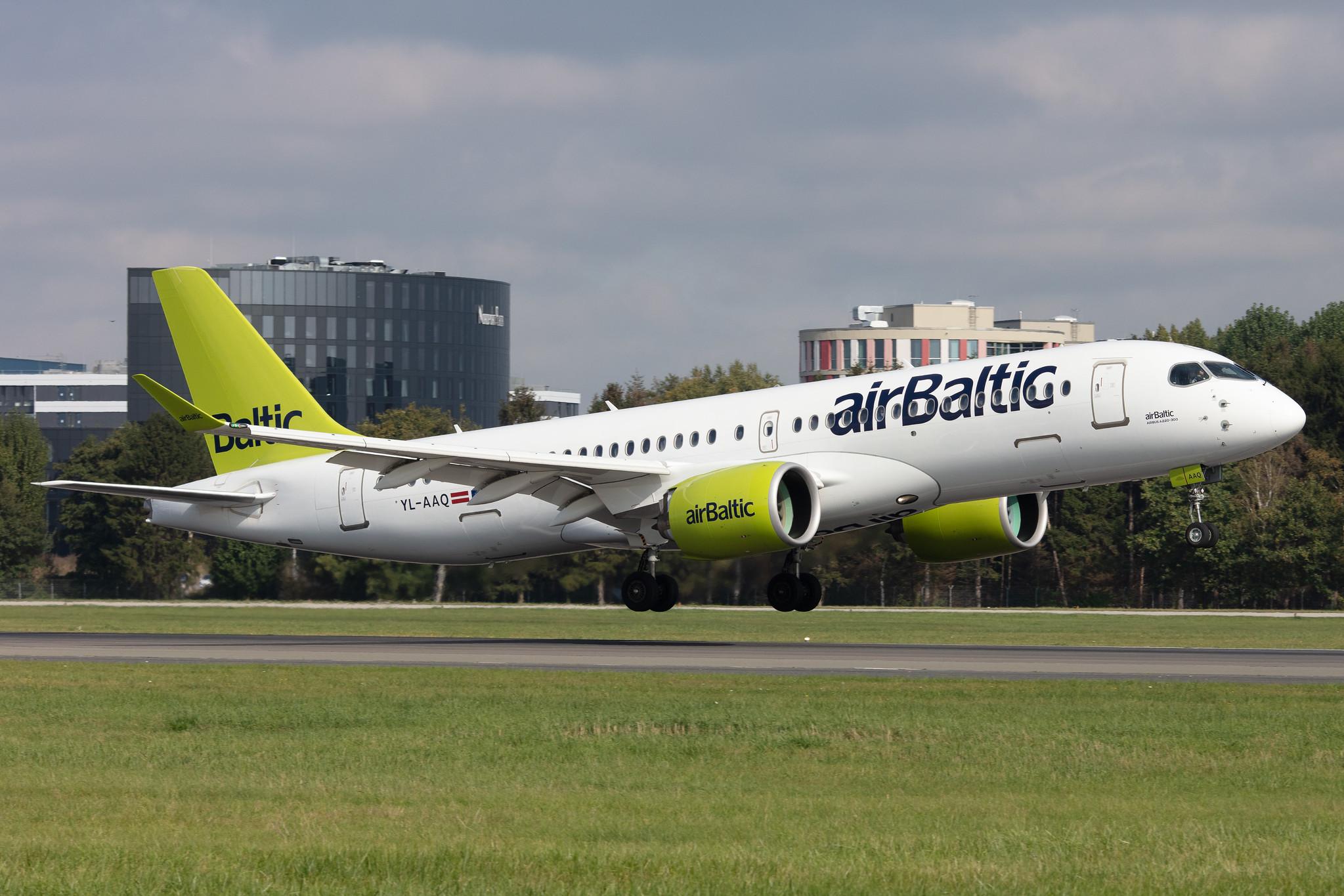 Hamburg Airport: Air Baltic (BT / BTI) |  Airbus A220-300 BCS3 | YL-AAQ | MSN 55052