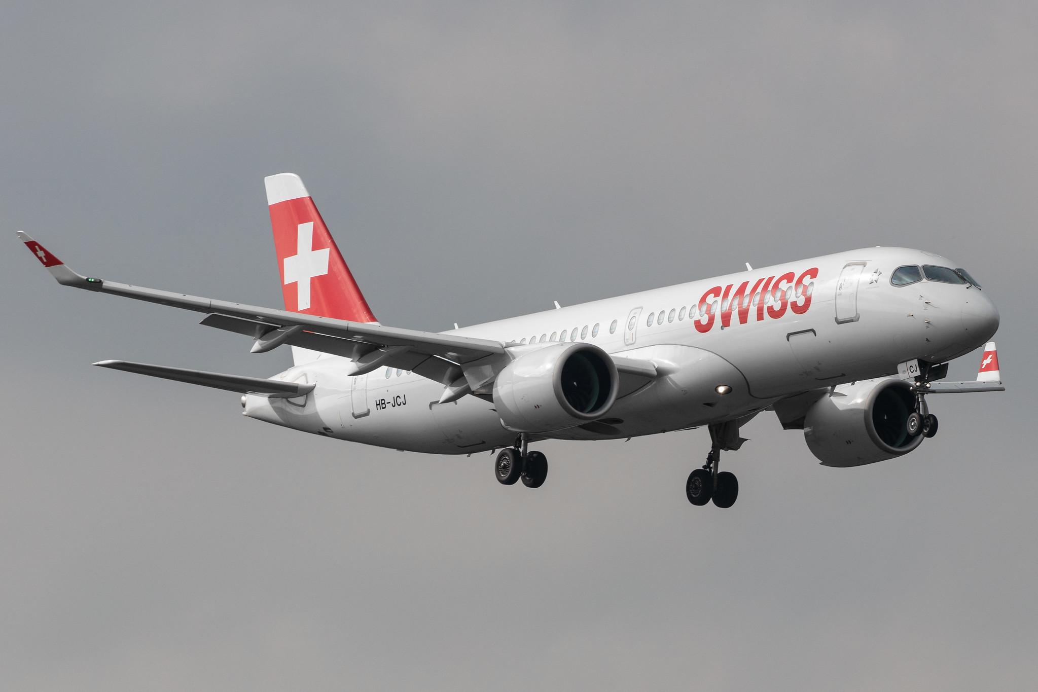 Hamburg Airport: Swiss (LX / SWR) |  Airbus A220-300 BCS3 | HB-JCJ | MSN 55025
