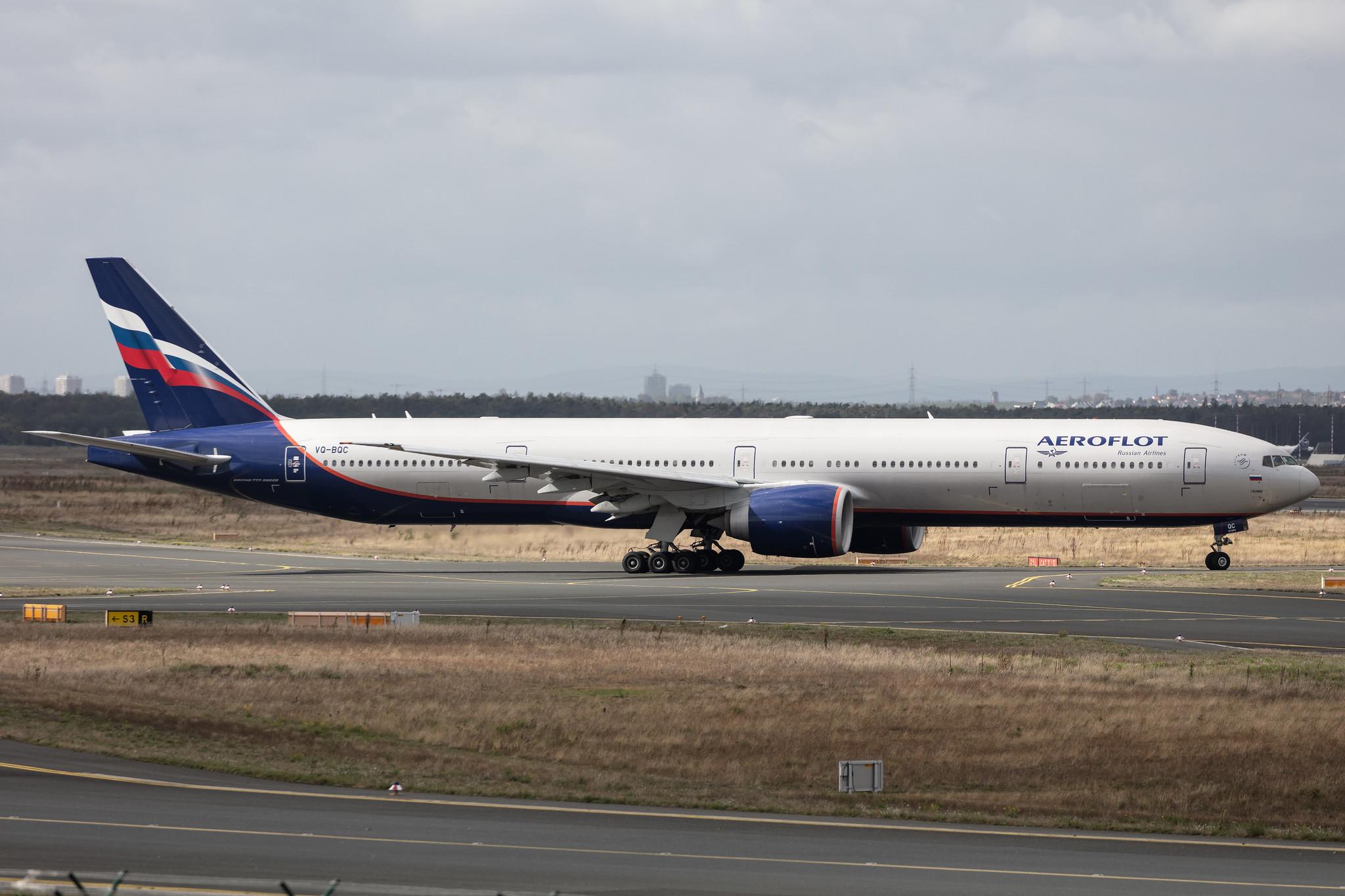 Frankfurt Airport: Aeroflot (SU / AFL) |  Boeing 777-3M0(ER) B77W | VQ-BQC | MSN 41688