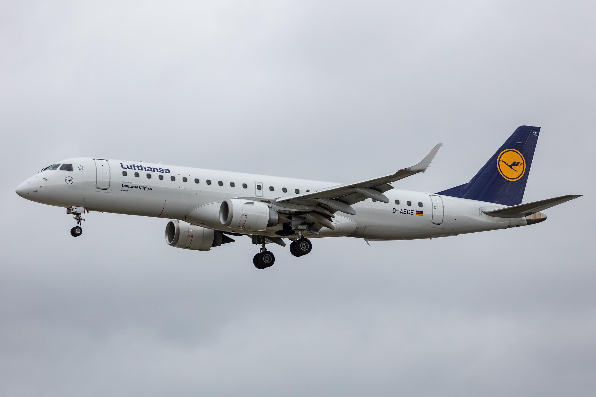 Frankfurt Airport: Lufthansa (LH / DLH) | Operator: Lufthansa CityLine |  Embraer E190LR E190 | D-AECE | MSN 19000341
