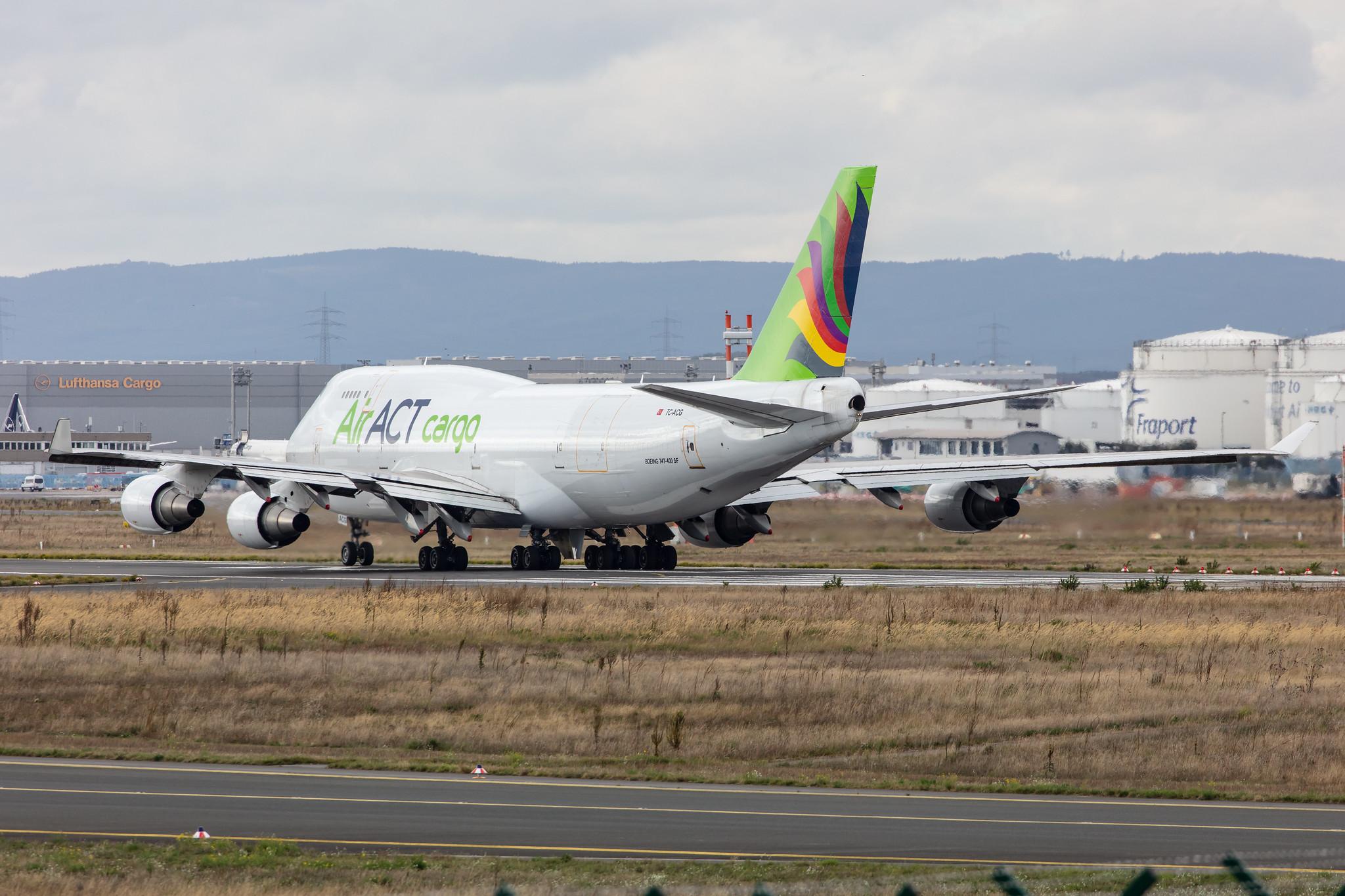 Frankfurt Airport: AirACT (9T / RUN) |  Boeing 747-481(BDSF) B744 | TC-ACG | MSN 25641