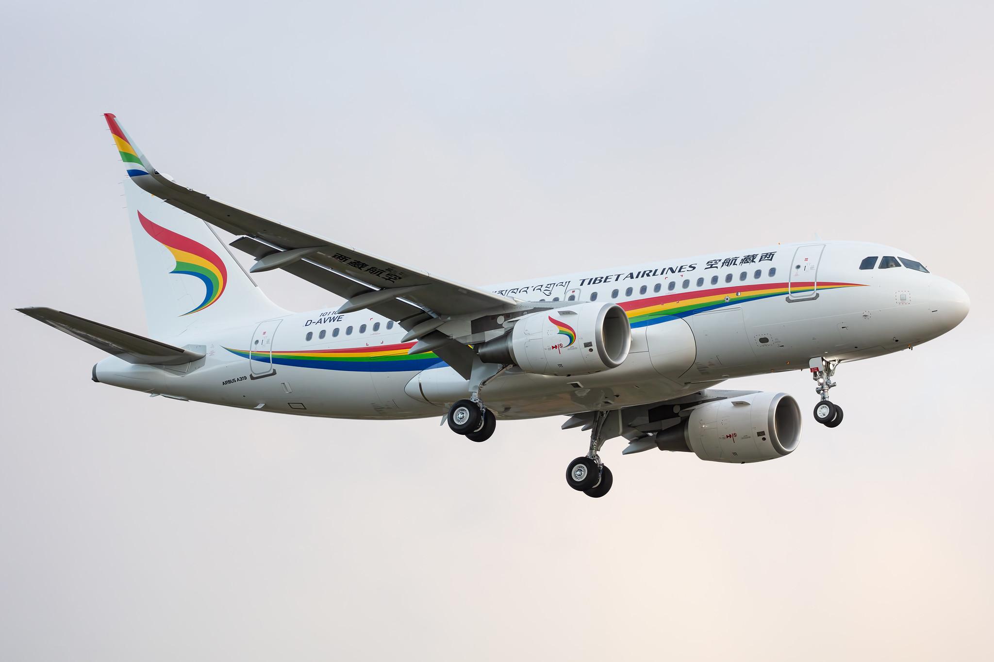 Hamburg Airport: Tibet Airlines (TV / TBA) |  Airbus A319-115SL A319 | D-AVWE | MSN 10110