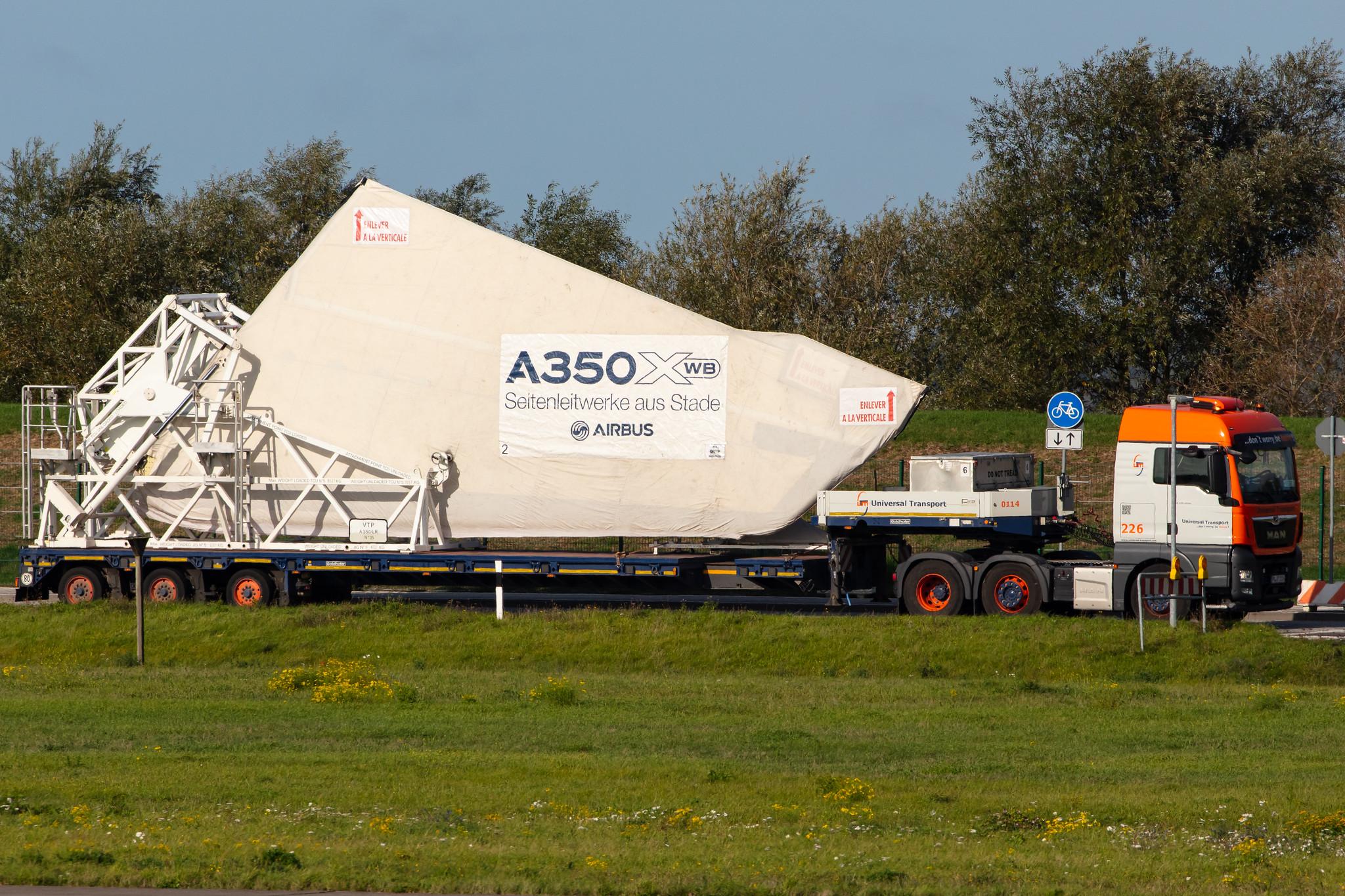 Hamburg Finkenwerder: A350 XWB Seitenleitwerke aus Stade |