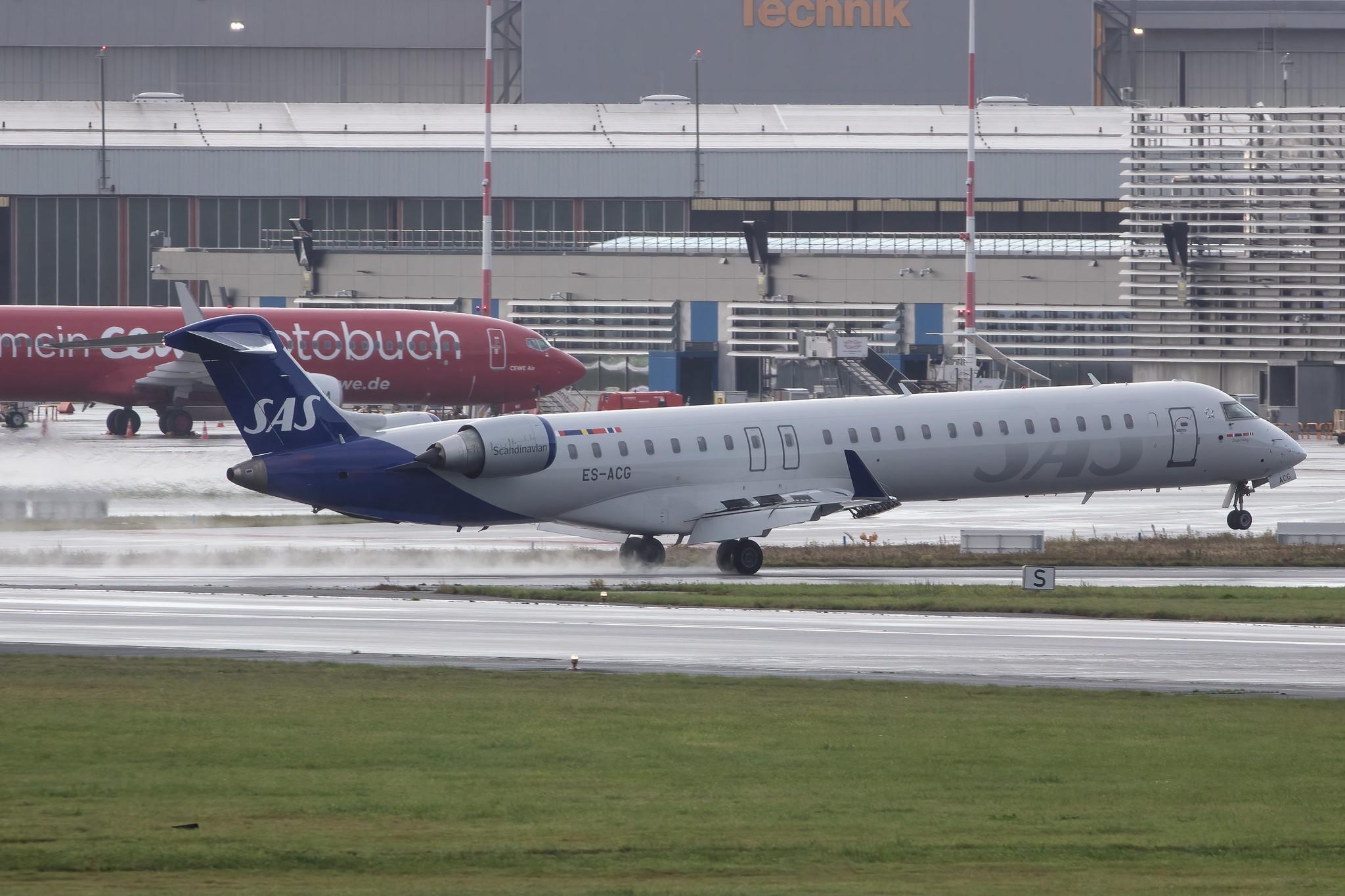 Hamburg Airport: SAS (SK / SAS) | Operator: Xfly |  Mitsubishi CRJ-900LR CRJ9 | ES-ACG | MSN 15277
