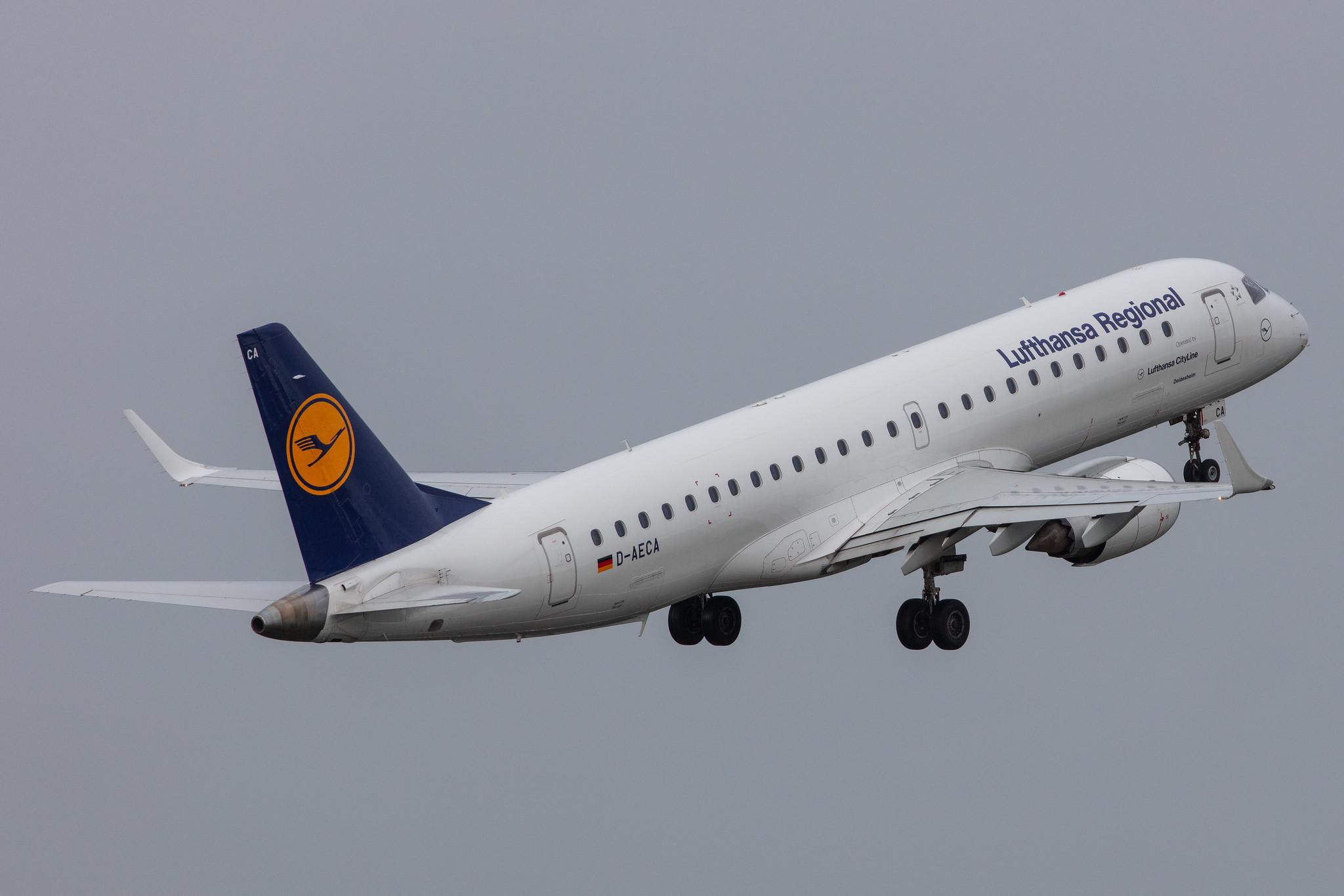 Hamburg Airport: Lufthansa (LH / DLH) | Operator: Lufthansa CityLine |  Embraer E190LR E190 | D-AECA | MSN 19000327